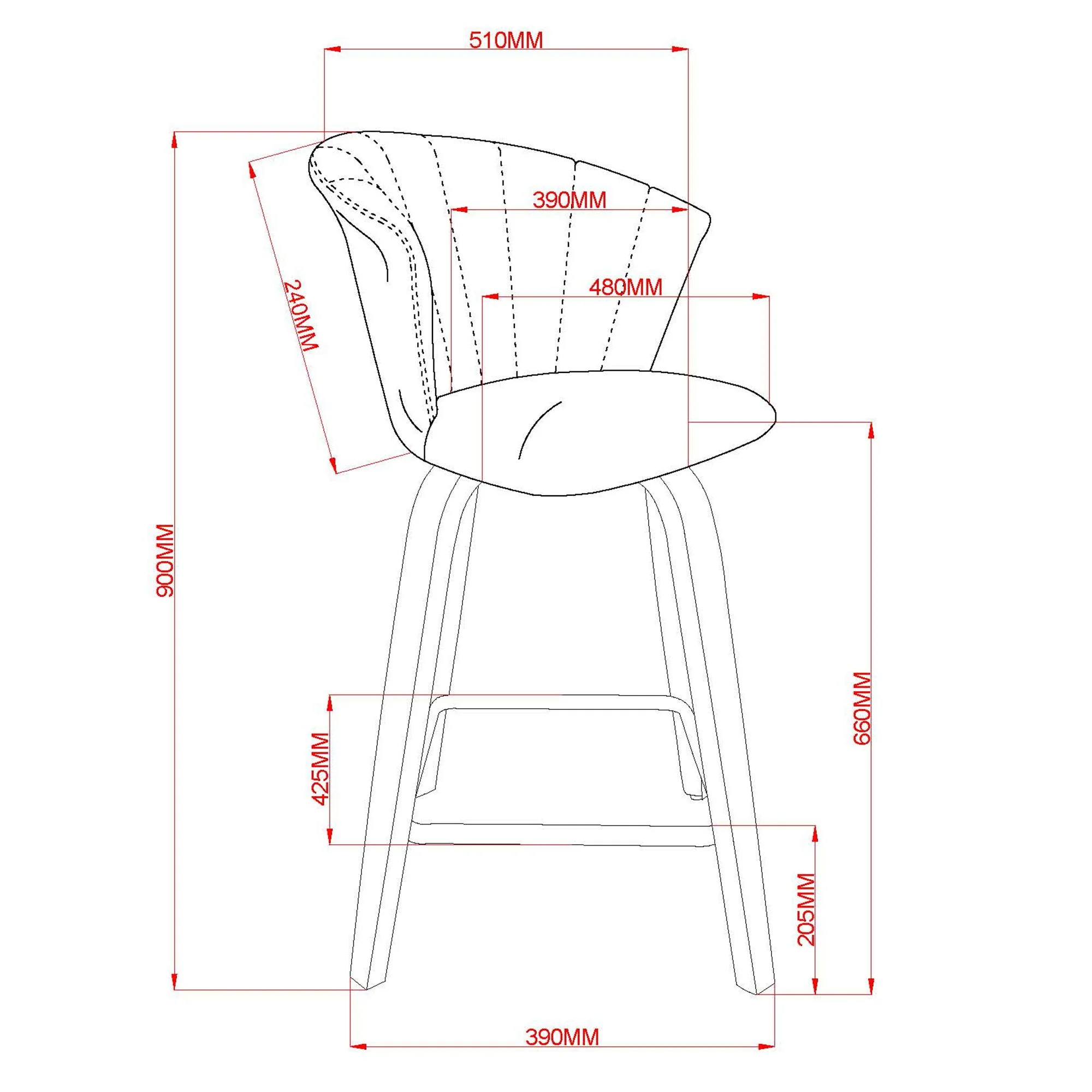 Tula 26" Counter Stool in Black and Washed Oak - Image 8