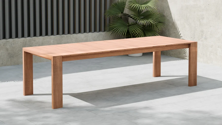 Tulum 108.5" Teak Wood Outdoor Patio Dining Table - Image 2
