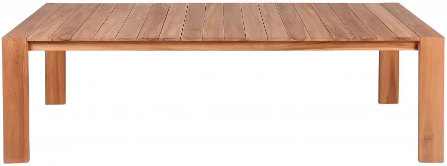 Tulum 108.5" Teak Wood Outdoor Patio Dining Table - Image 3