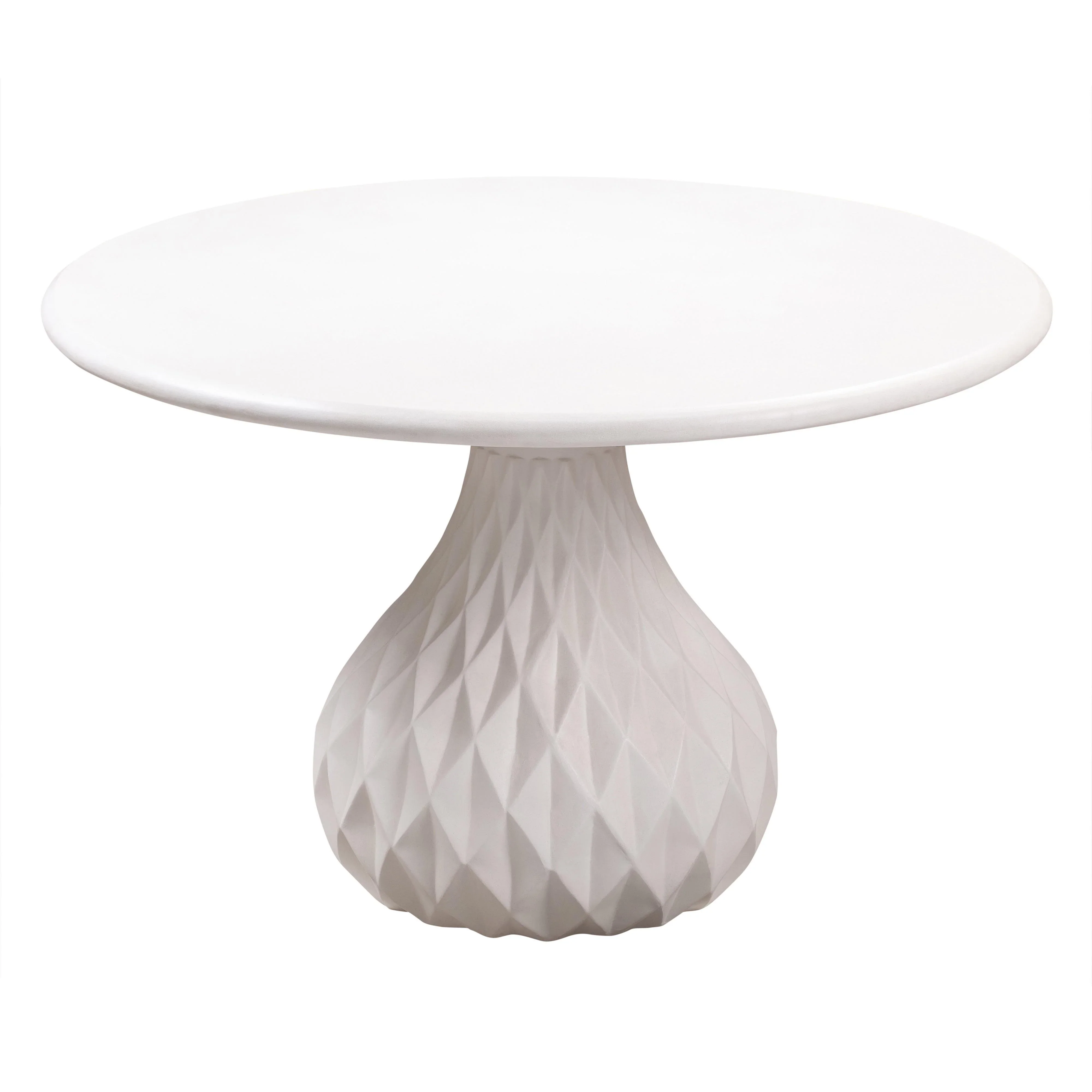 Tulum 47" Ivory Concrete Indoor / OutdoorRound Dining Table - Image 3