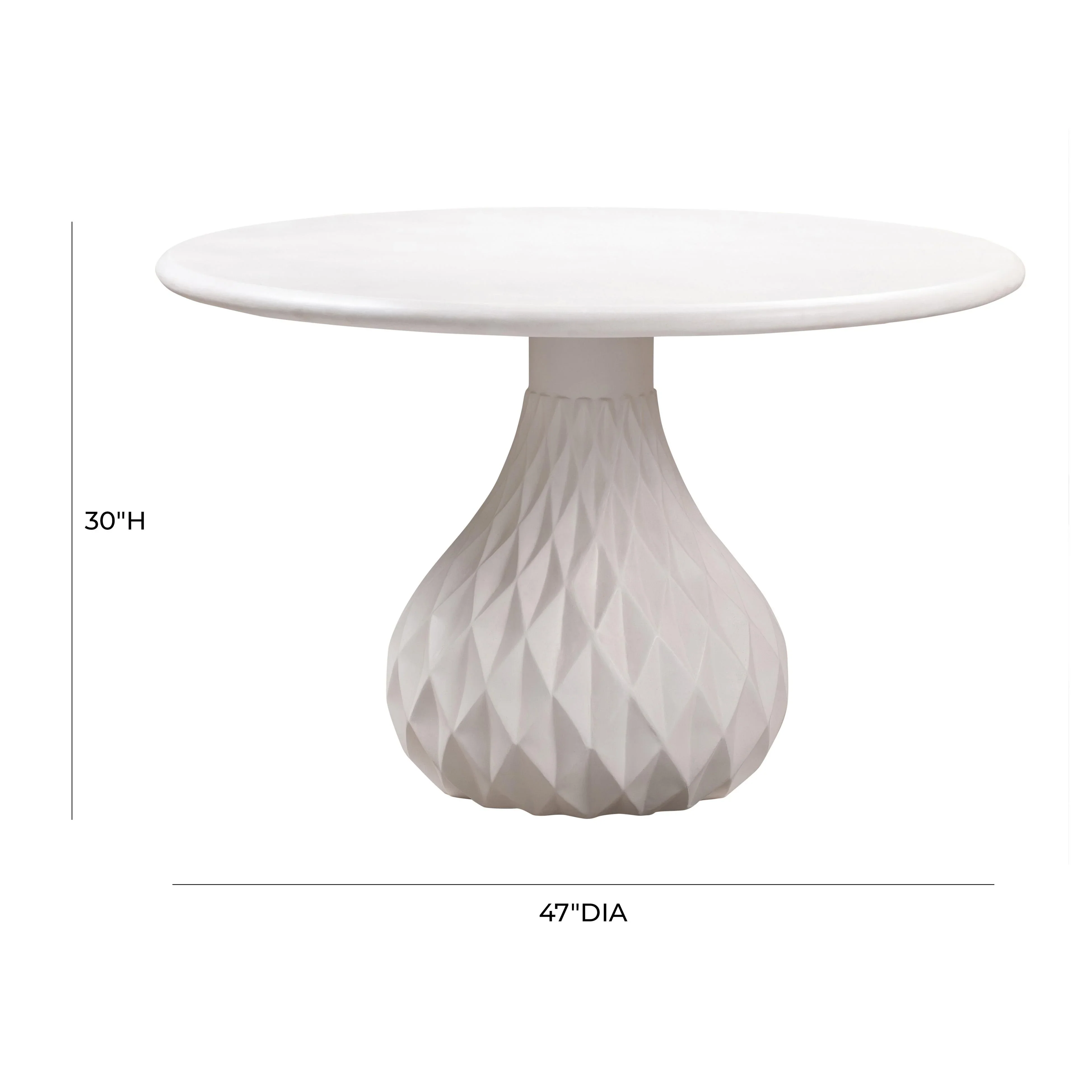 Tulum 47" Ivory Concrete Indoor / OutdoorRound Dining Table - Image 6