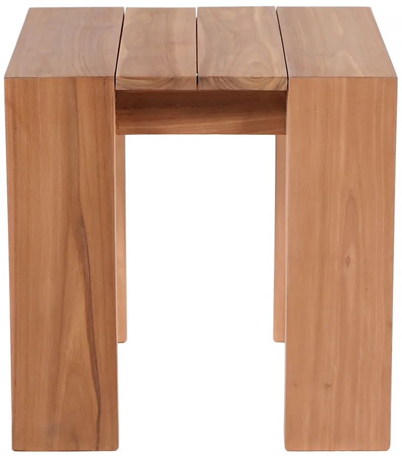 Tulum Teak Wood Outdoor Patio End / Side Table - Image 3
