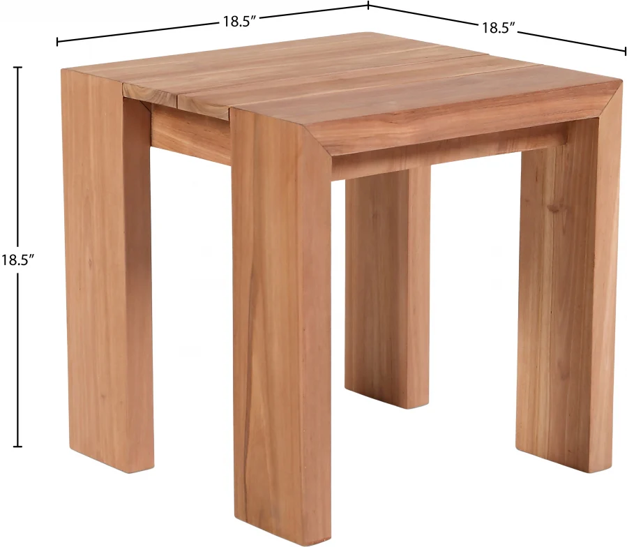 Tulum Teak Wood Outdoor Patio End / Side Table - Image 6