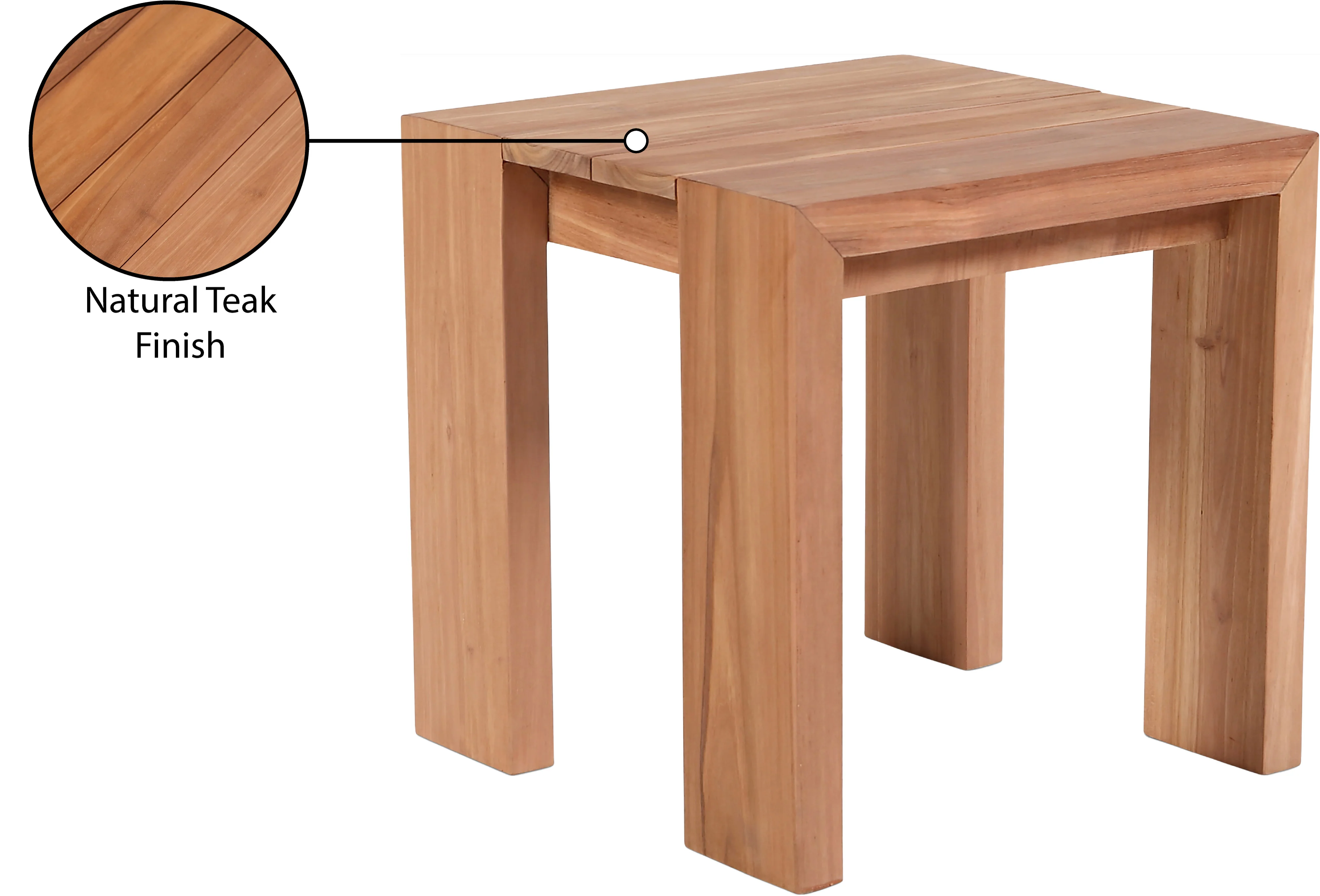 Tulum Teak Wood Outdoor Patio End / Side Table - Image 7