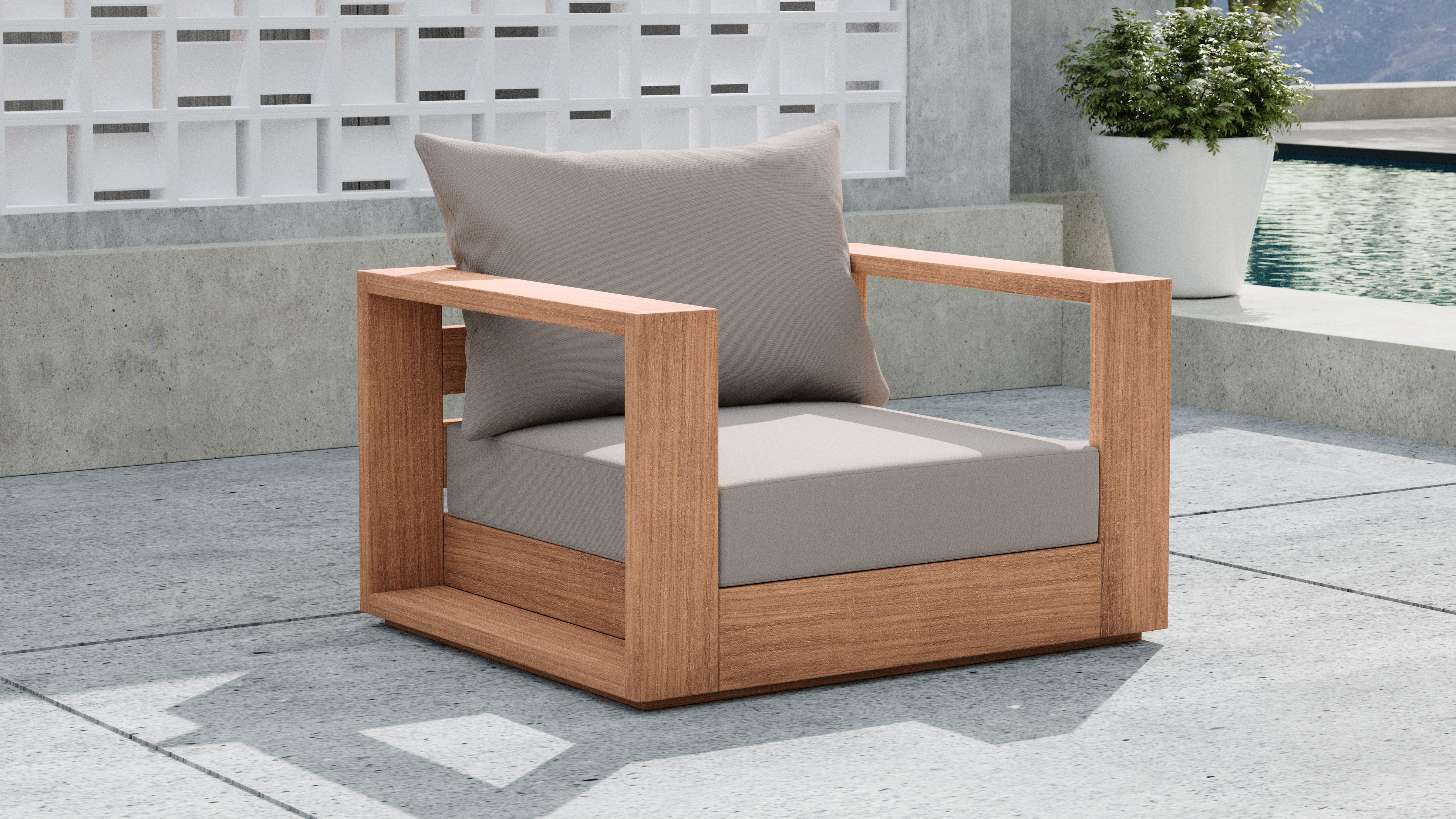 Tulum Water Resistant Fabric Upholstered Outdoor Patio Accent Chair - Image 11