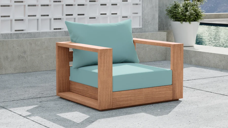 Tulum Water Resistant Fabric Upholstered Outdoor Patio Accent Chair - Image 29