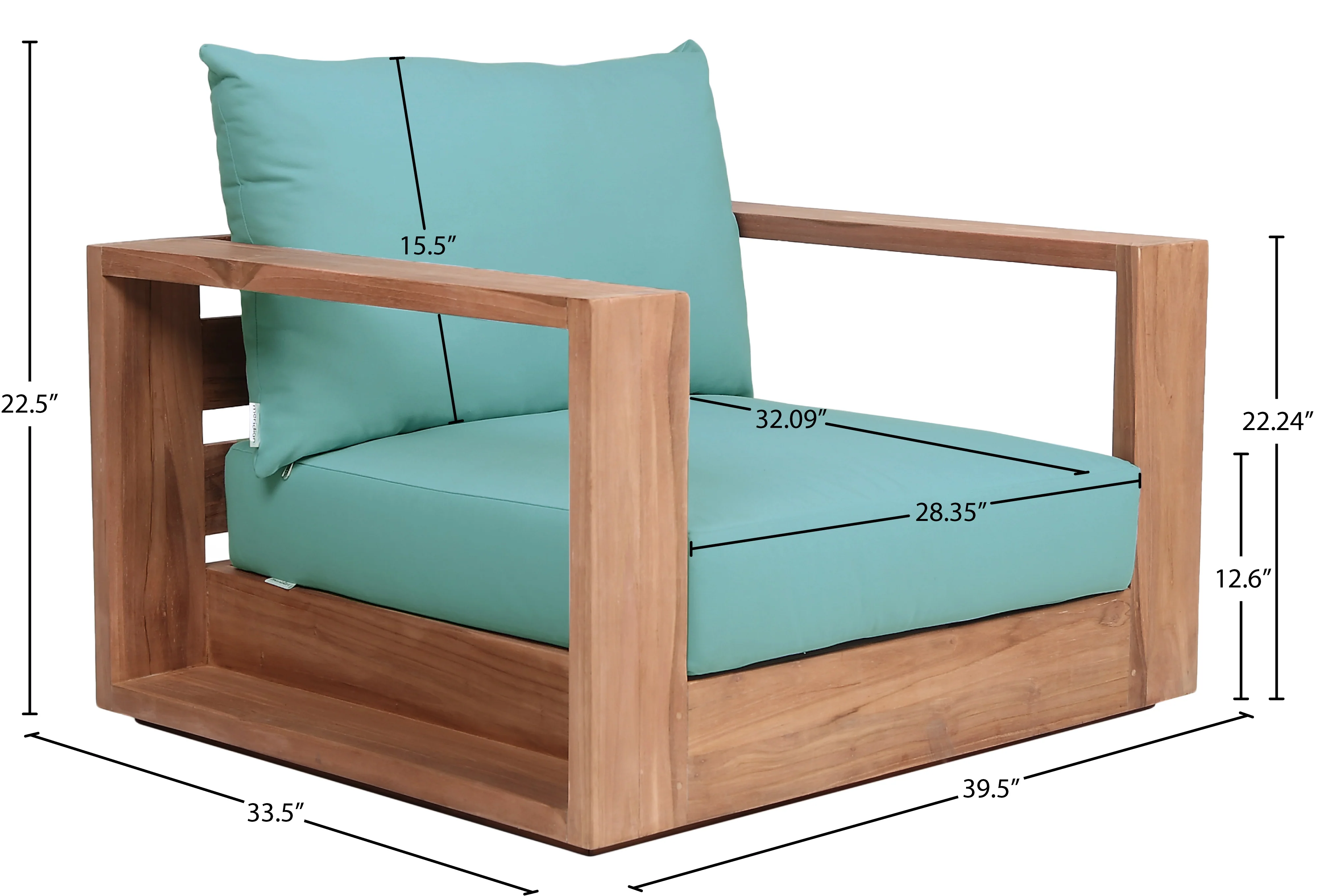 Tulum Water Resistant Fabric Upholstered Outdoor Patio Accent Chair - Image 35