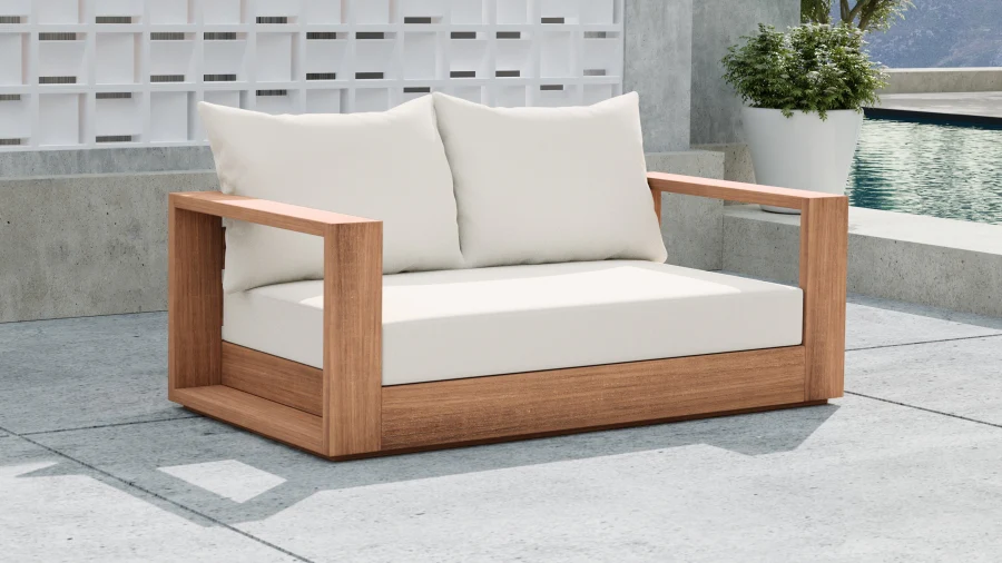 Tulum Water Resistant Fabric Upholstered Outdoor Patio Sofa - Image 18