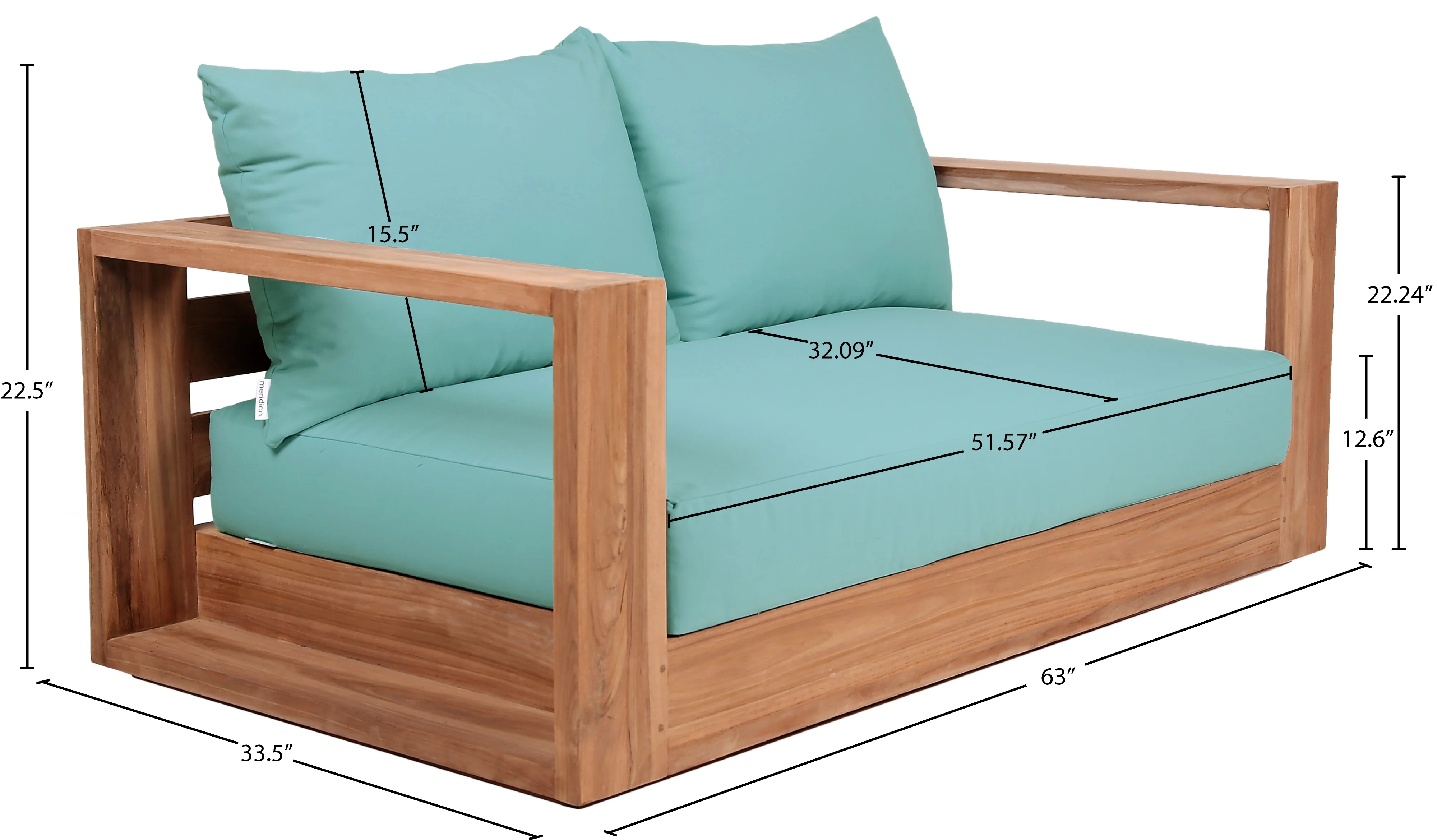 Tulum Water Resistant Fabric Upholstered Outdoor Patio Sofa - Image 31