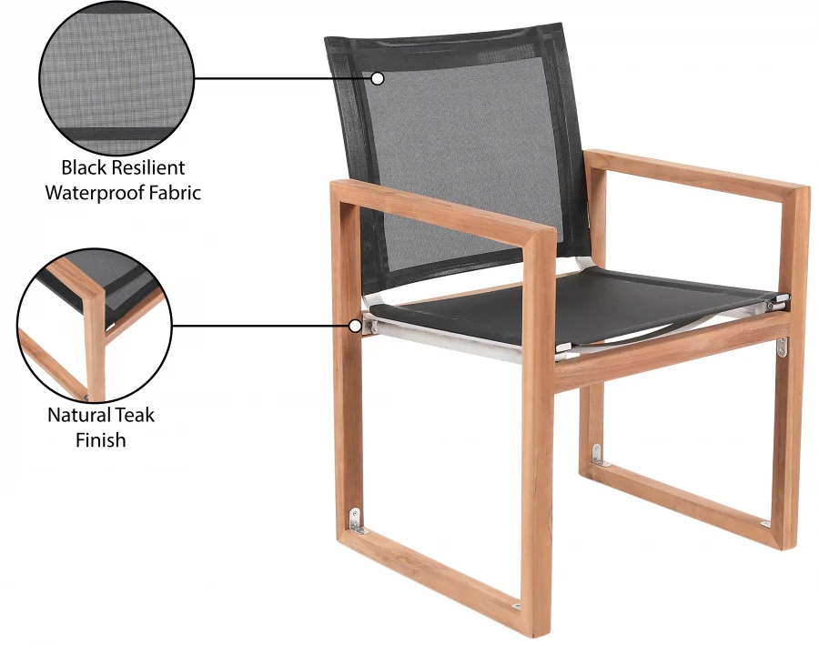 Tulum Water Resistant Mesh Fabric Outdoor Patio Dining Arm Chair - Image 10