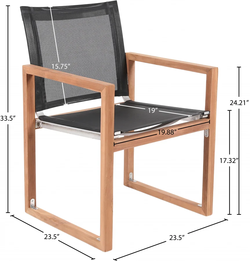 Tulum Water Resistant Mesh Fabric Outdoor Patio Dining Arm Chair - Image 9