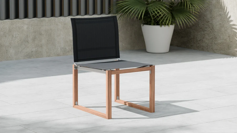 Tulum Water Resistant Mesh Fabric Outdoor Patio Dining Side Chair - Image 3