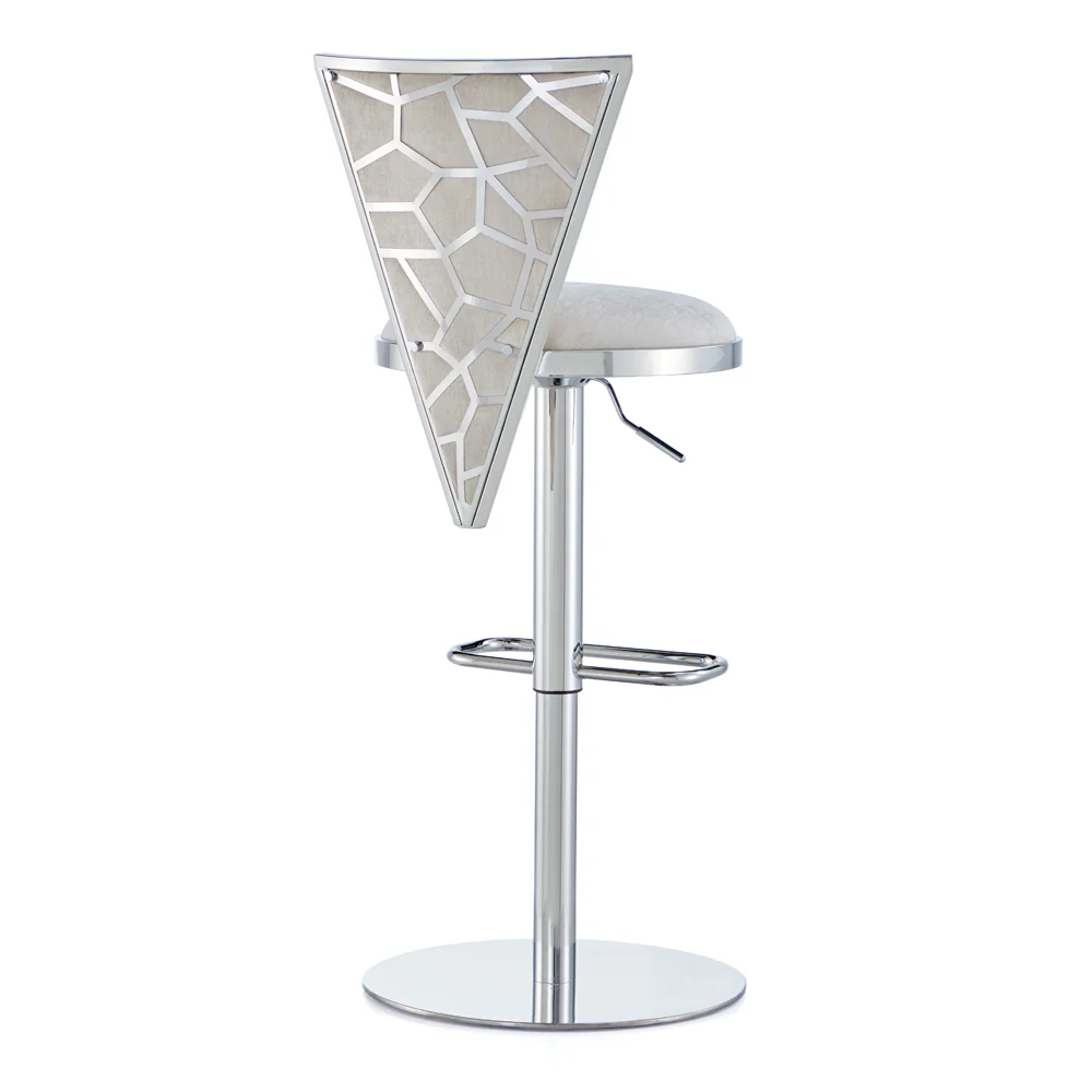 Turin Adjustable Bar Stool: Ivory Linen - Image 2