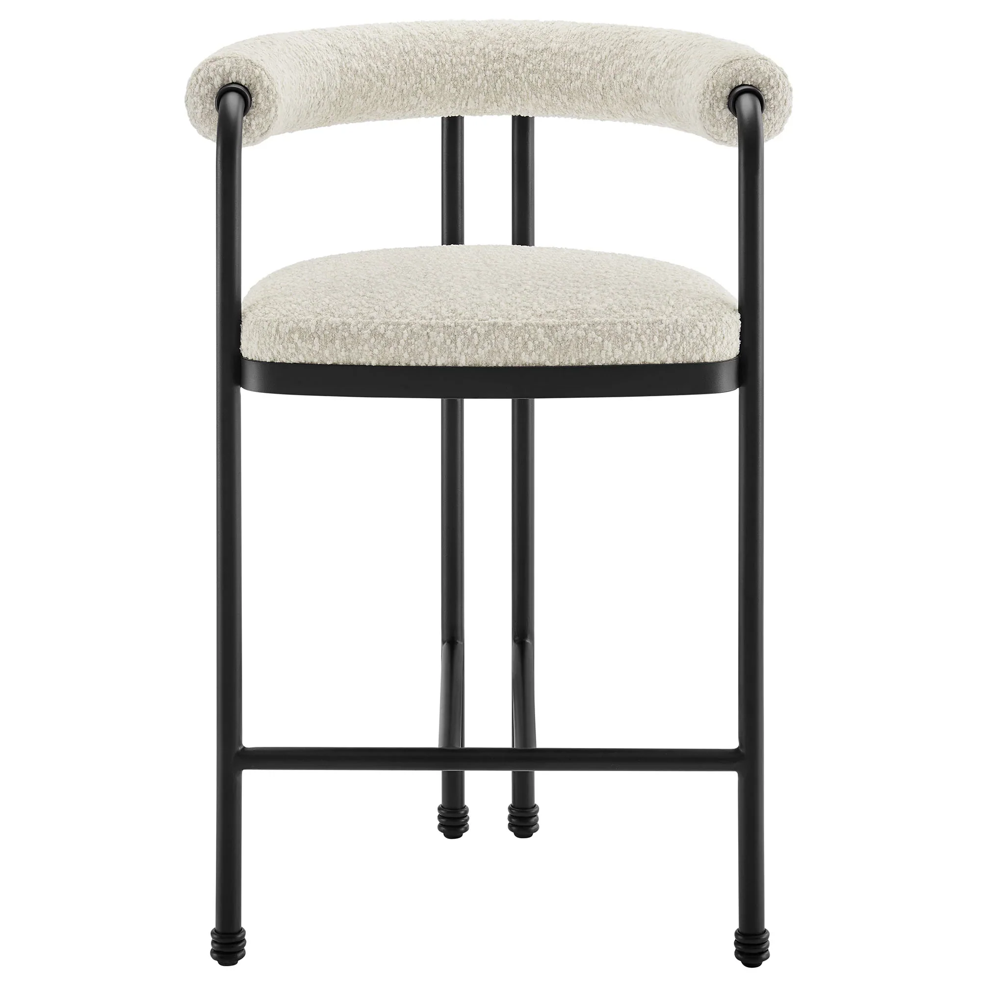 Turin Curved Back Boucle and Metal Counter Stool - Image 6