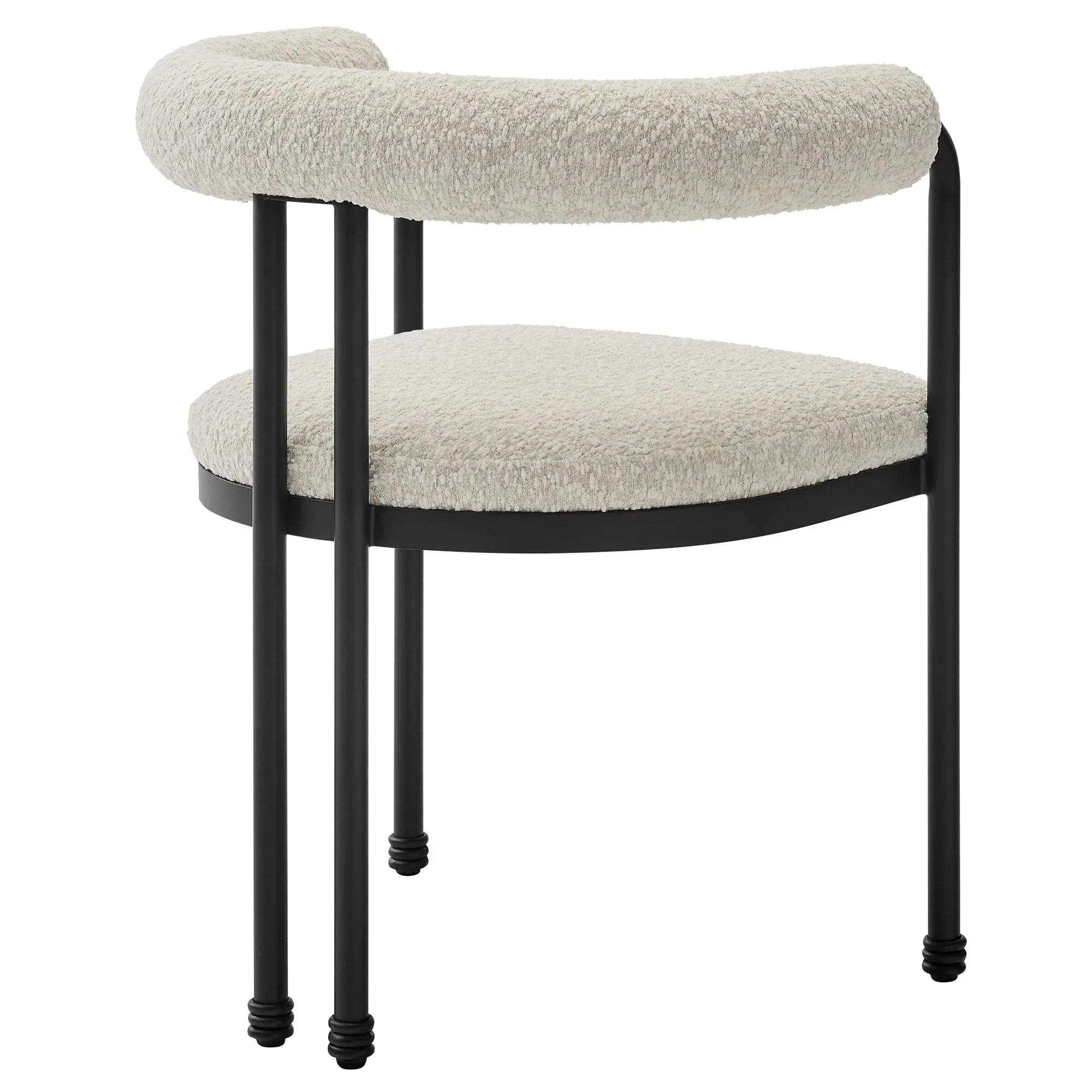 Turin Curved Back Boucle and Metal Dining Accent Chair - Image 5