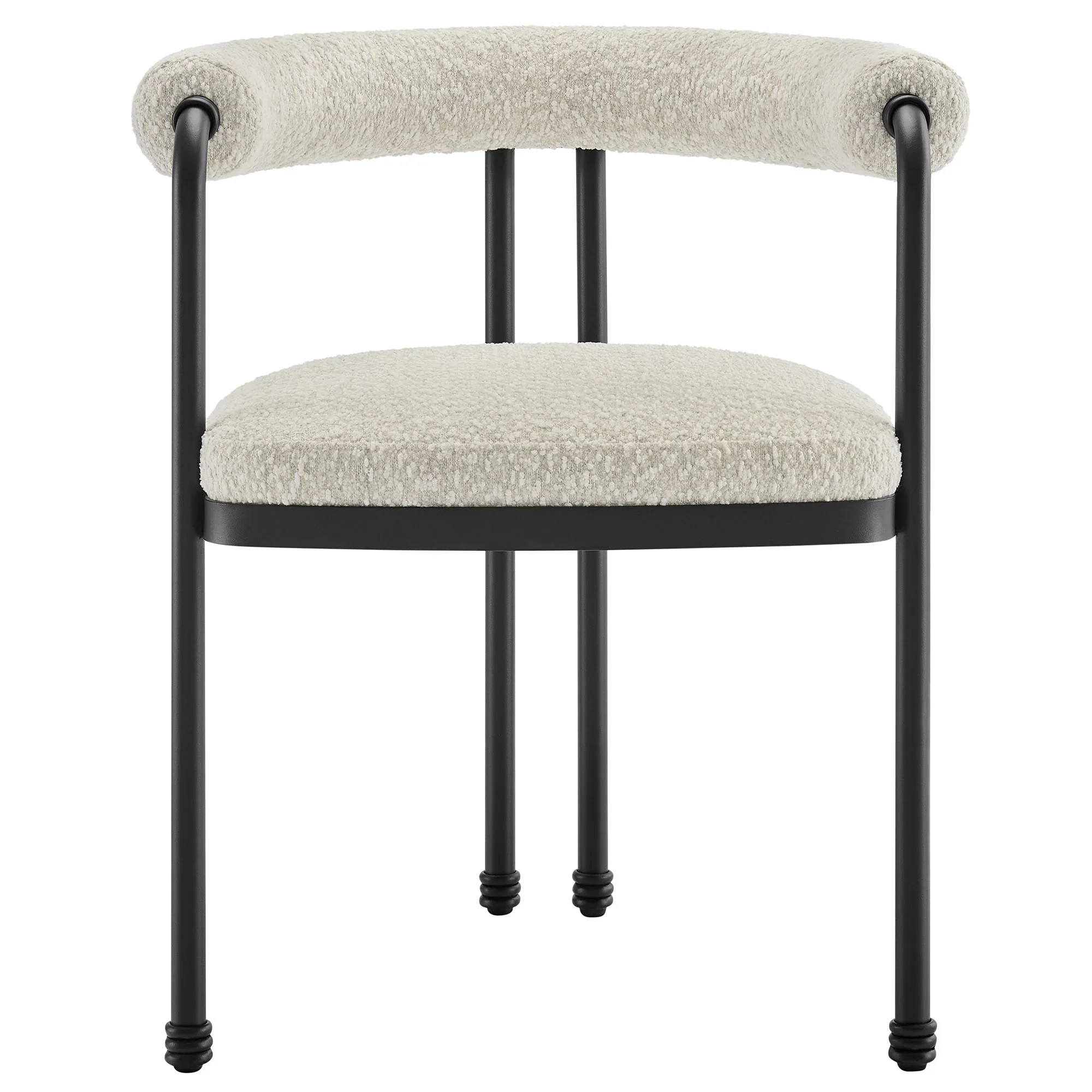 Turin Curved Back Boucle and Metal Dining Accent Chair - Image 6