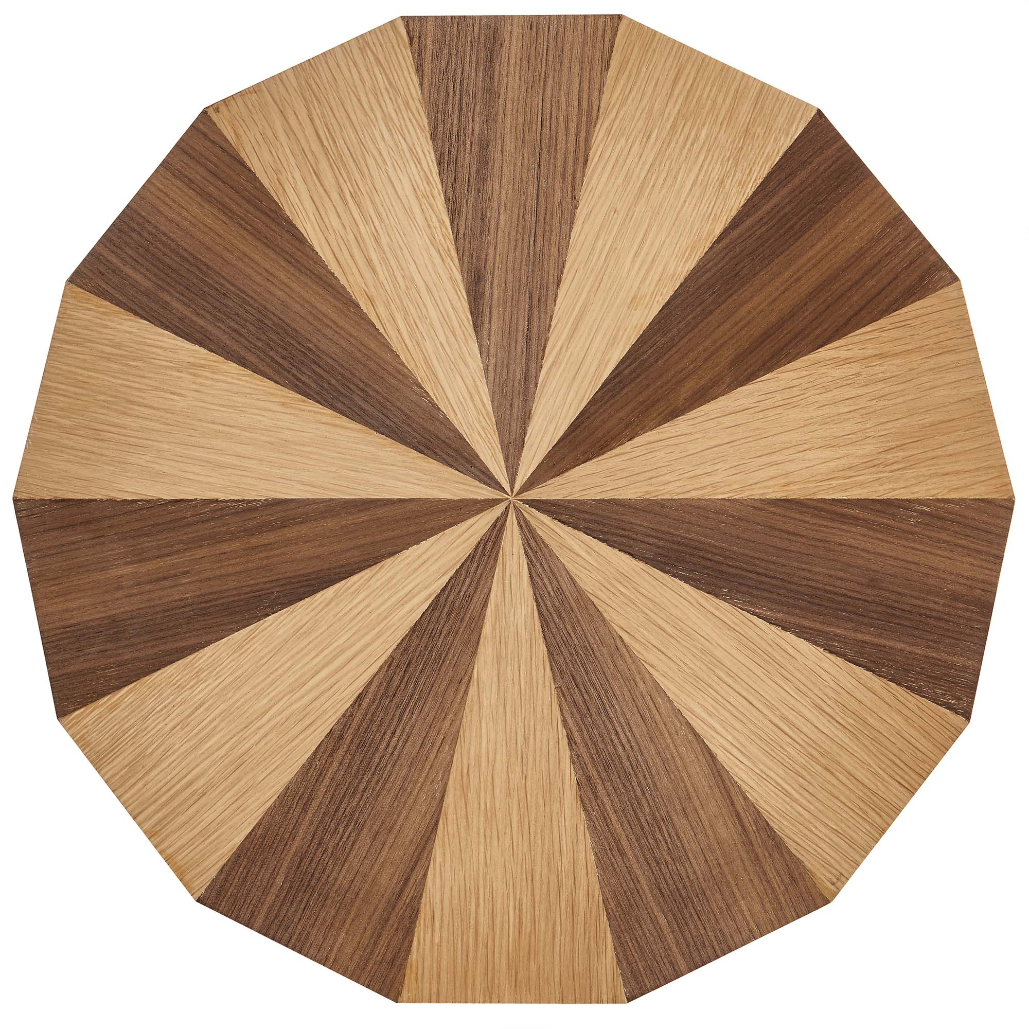 Twirl Two-Toned Wood Veneer Side Table in Oak Walnut - Image 5