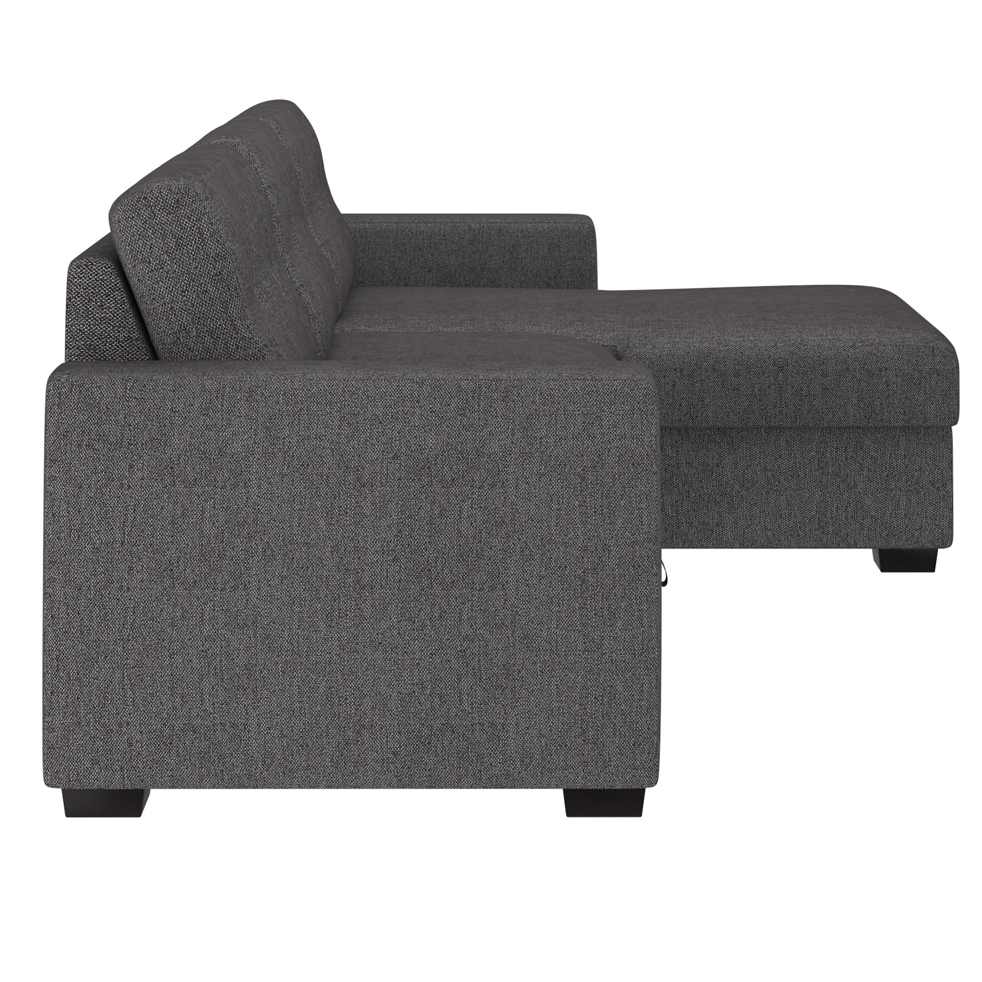 Tyson 93" Sectional Sofa w/Bed & Storage in Charcoal - Image 4