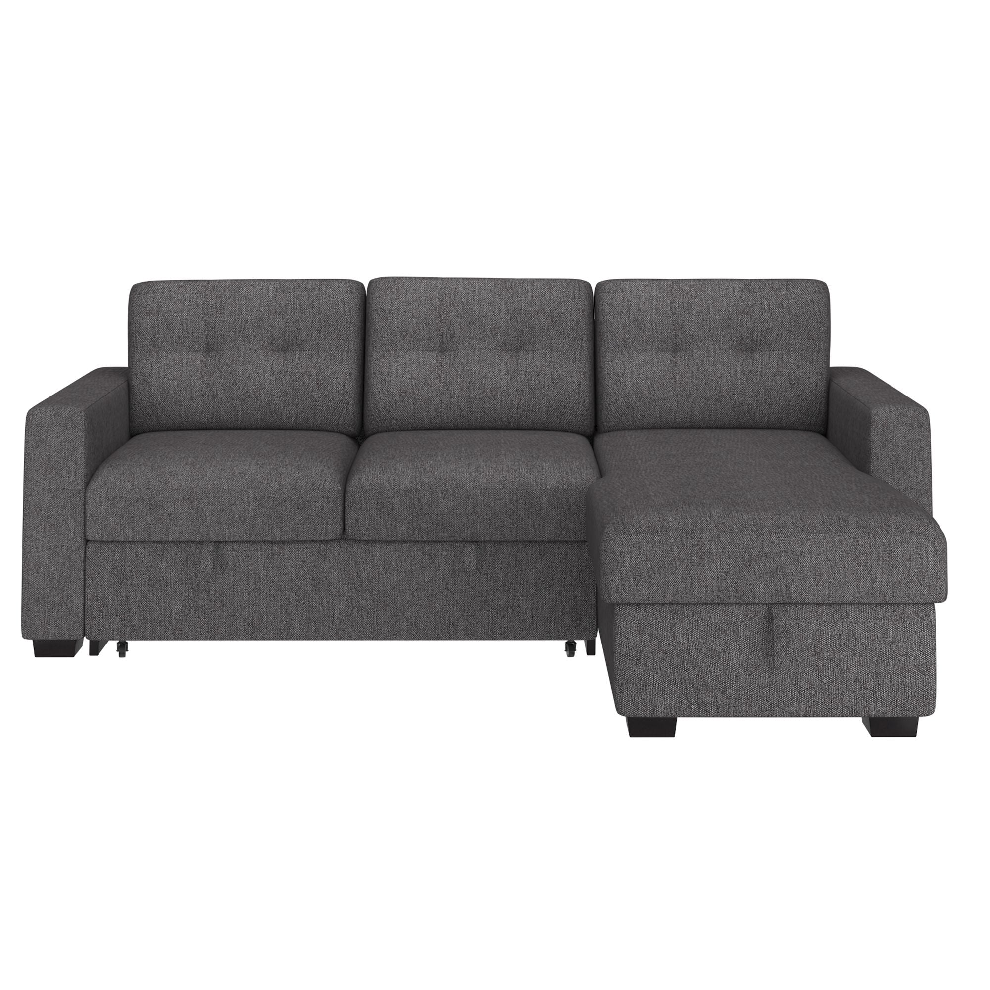 Tyson 93" Sectional Sofa w/Bed & Storage in Charcoal - Image 5
