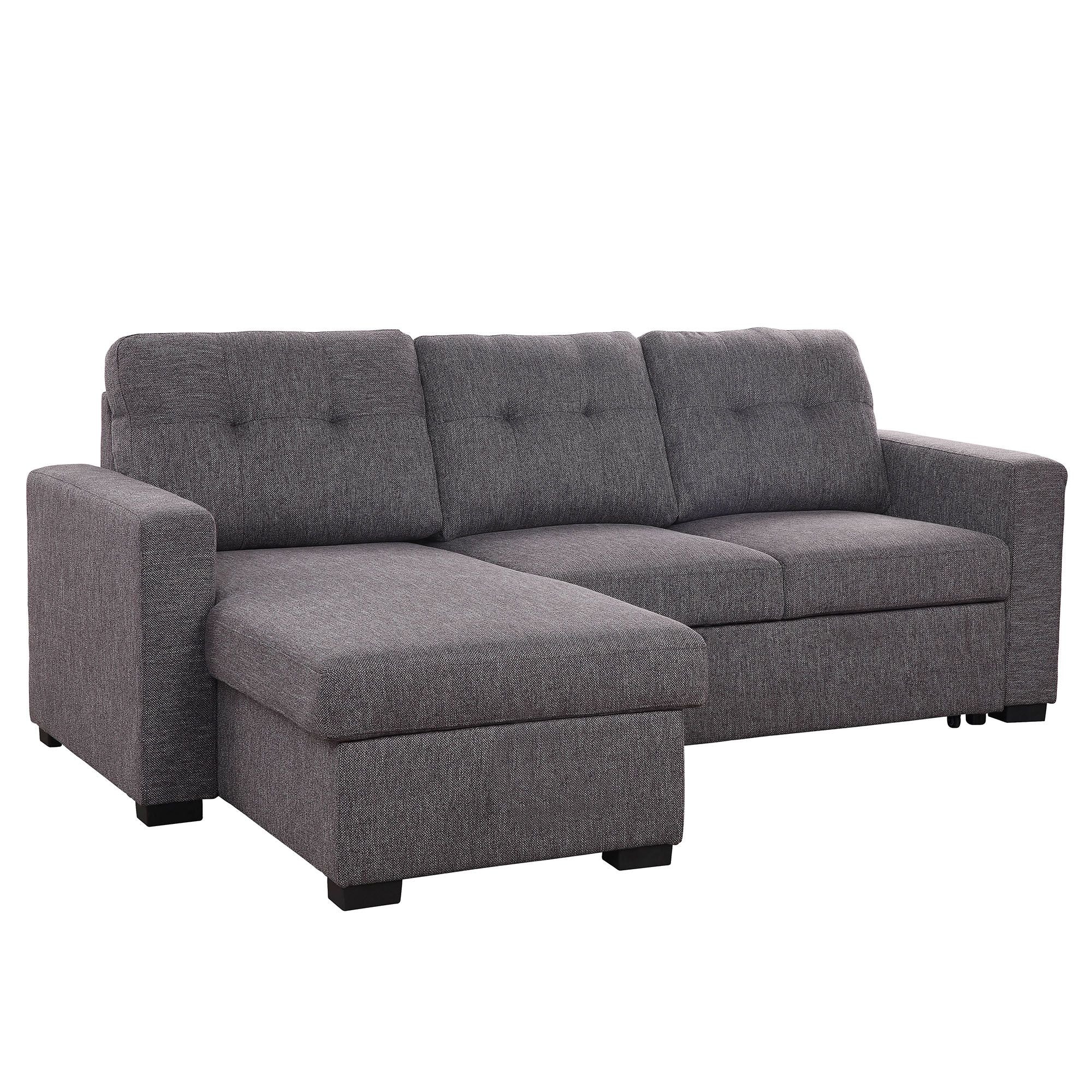 Tyson 93" Sectional Sofa w/Bed & Storage in Charcoal - Image 7