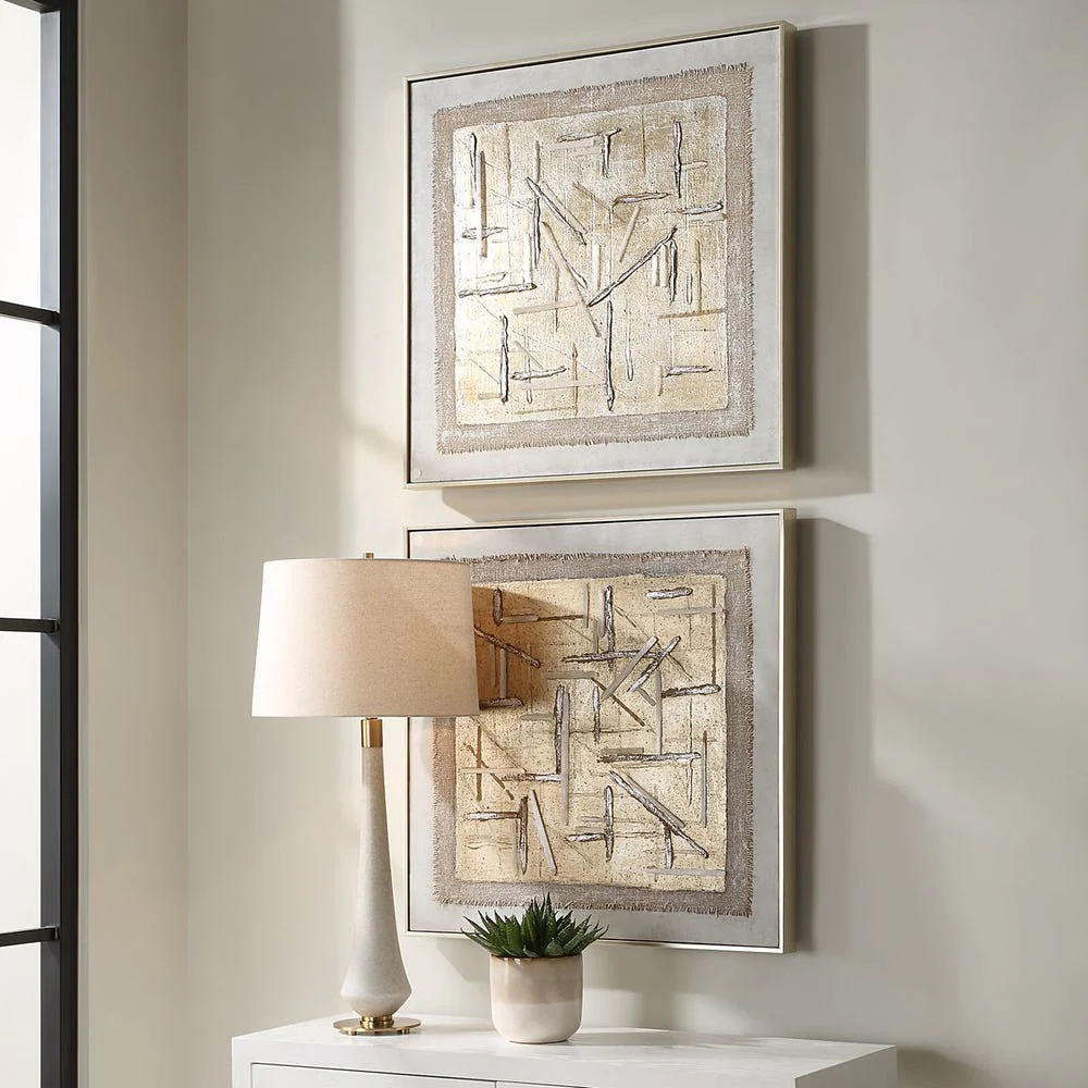 Unpredictable Hand Painted Canvases, S/2 - Image 3