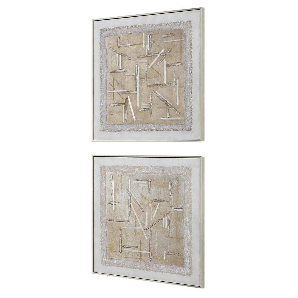Unpredictable Hand Painted Canvases, S/2 - Image 4