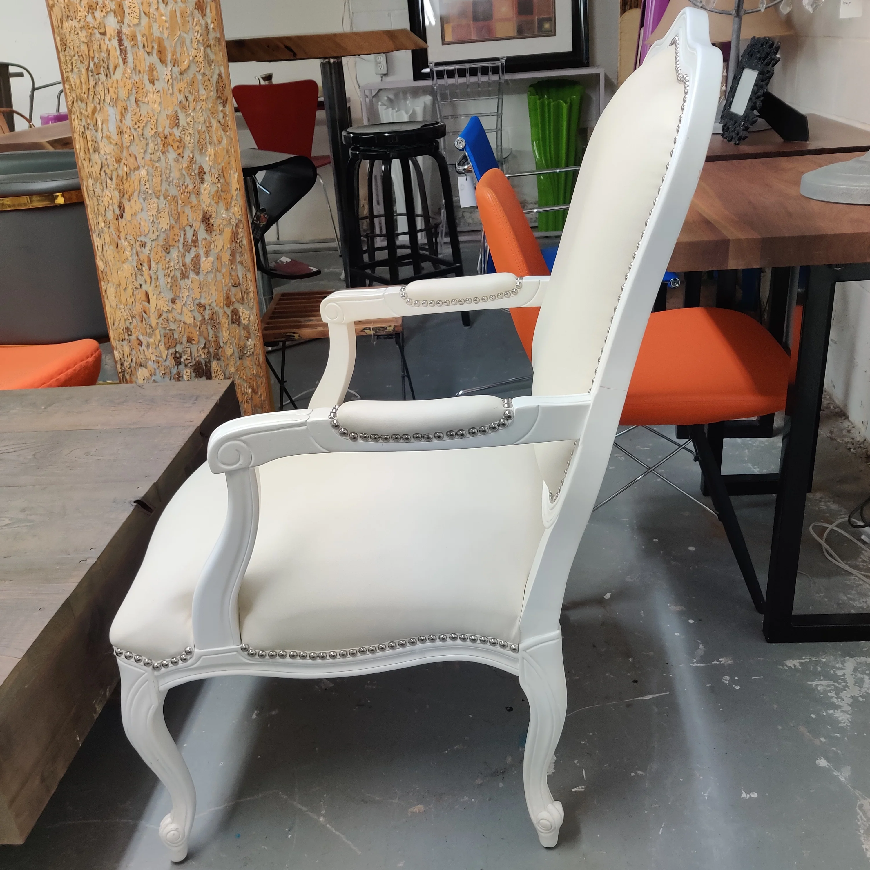 Upholstered White Chair | Floor Model - Image 3