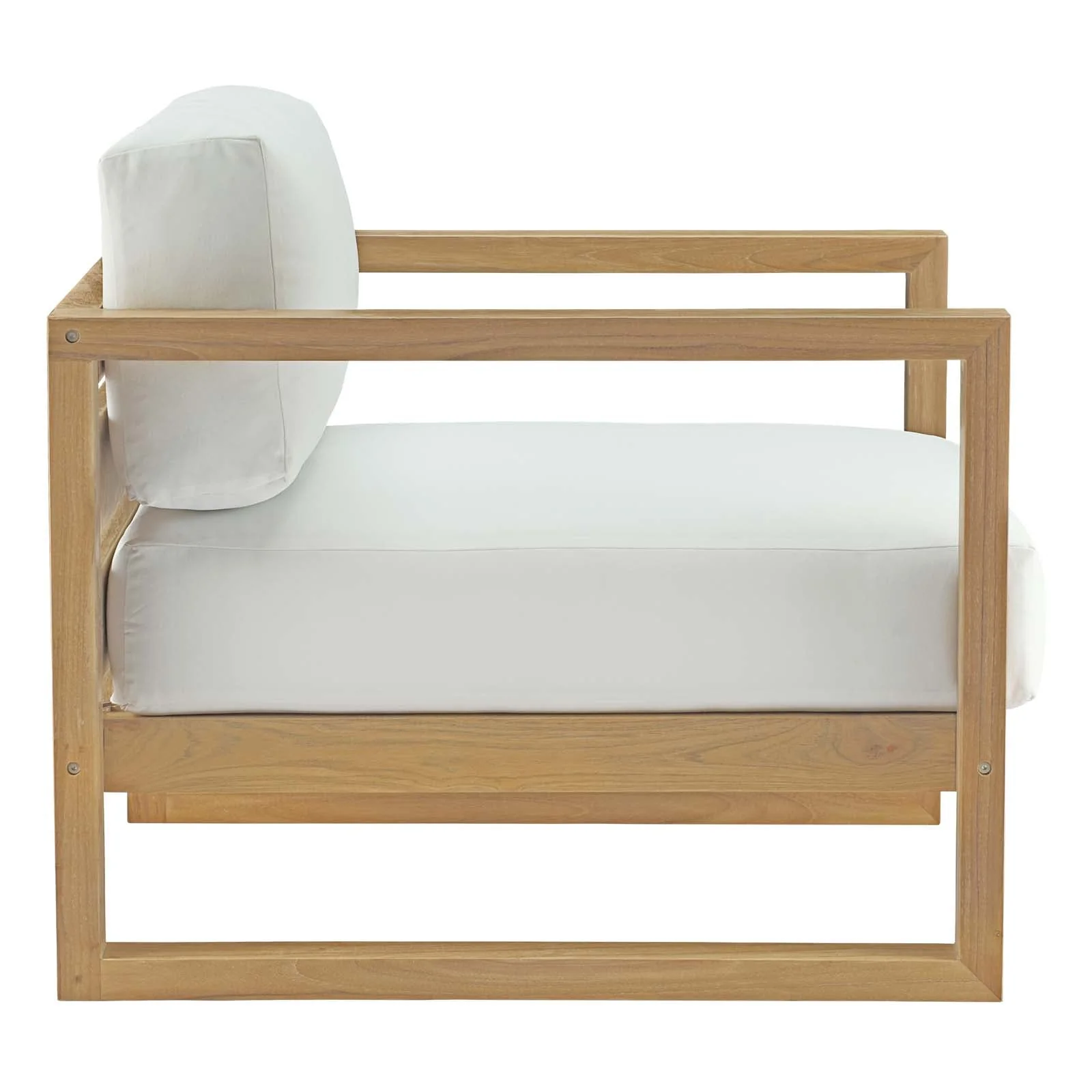 Upland 3 Piece Outdoor Patio Teak Set in Natural White - Image 5