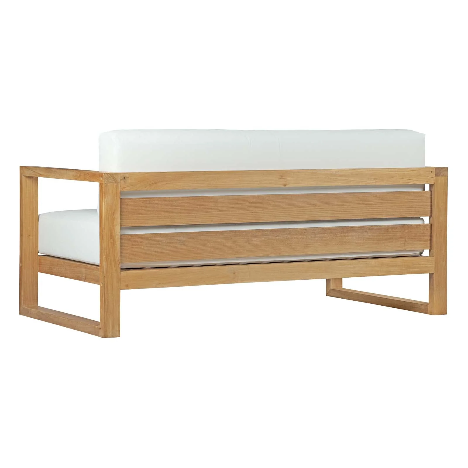 Upland 4 Piece Outdoor Patio Teak Set in Natural White - Image 7