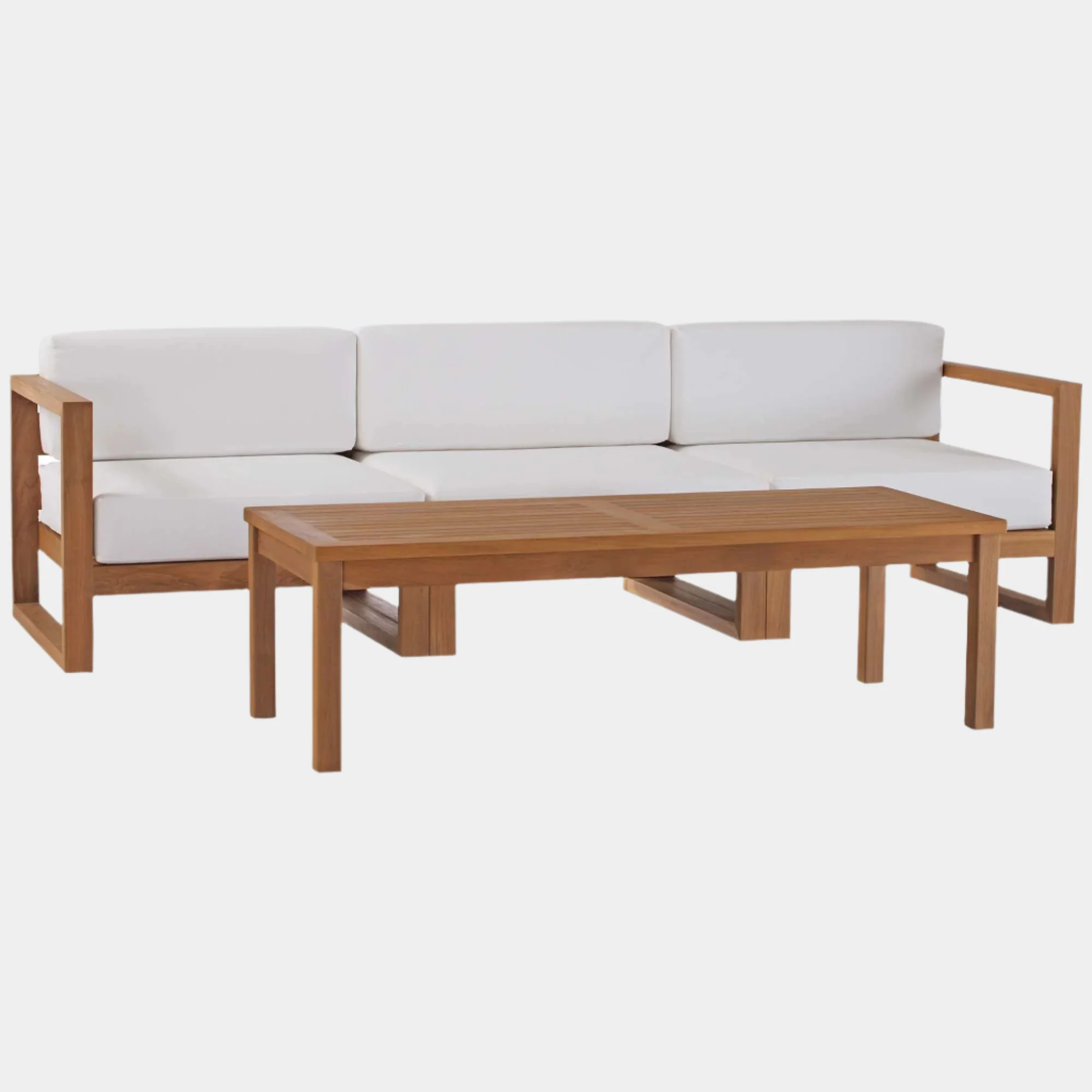 Upland 4-Piece Outdoor Patio Teak Wood Furniture Set