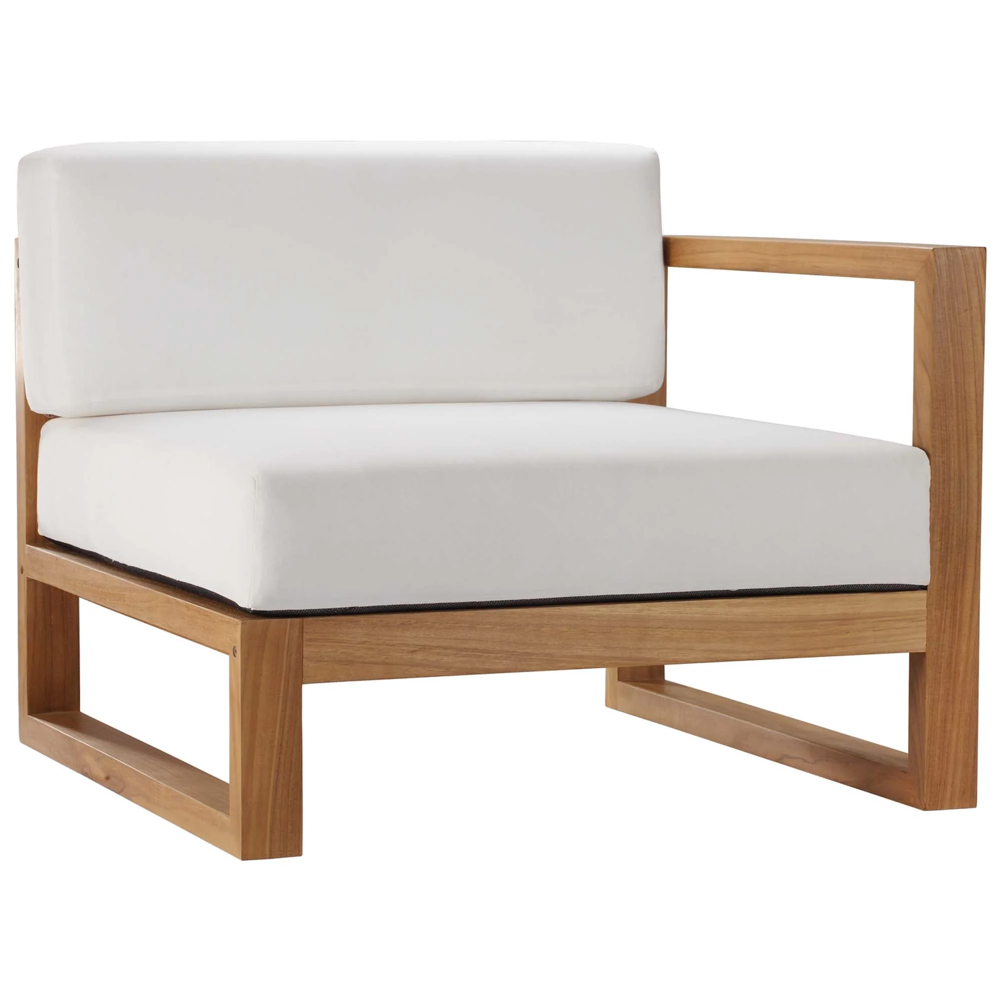 Upland 4-Piece Outdoor Patio Teak Wood Sectional Sofa Set - Image 3