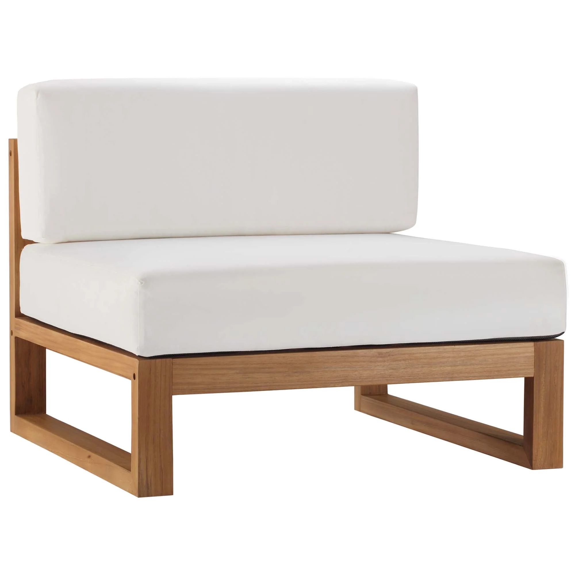 Upland 4-Piece Outdoor Patio Teak Wood Sectional Sofa Set - Image 8