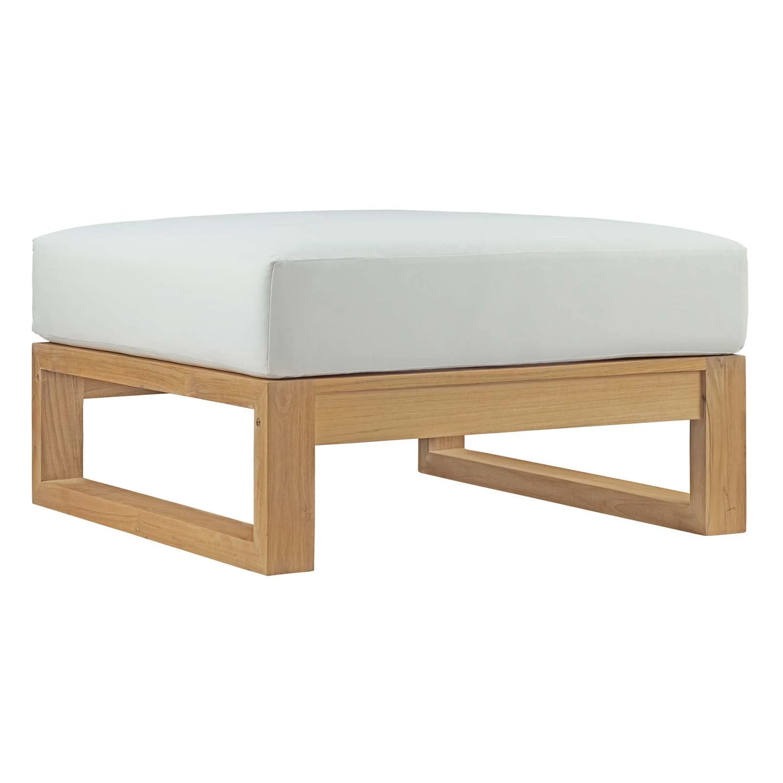 Upland 5 Piece Outdoor Patio Teak Set in Natural White - Image 4