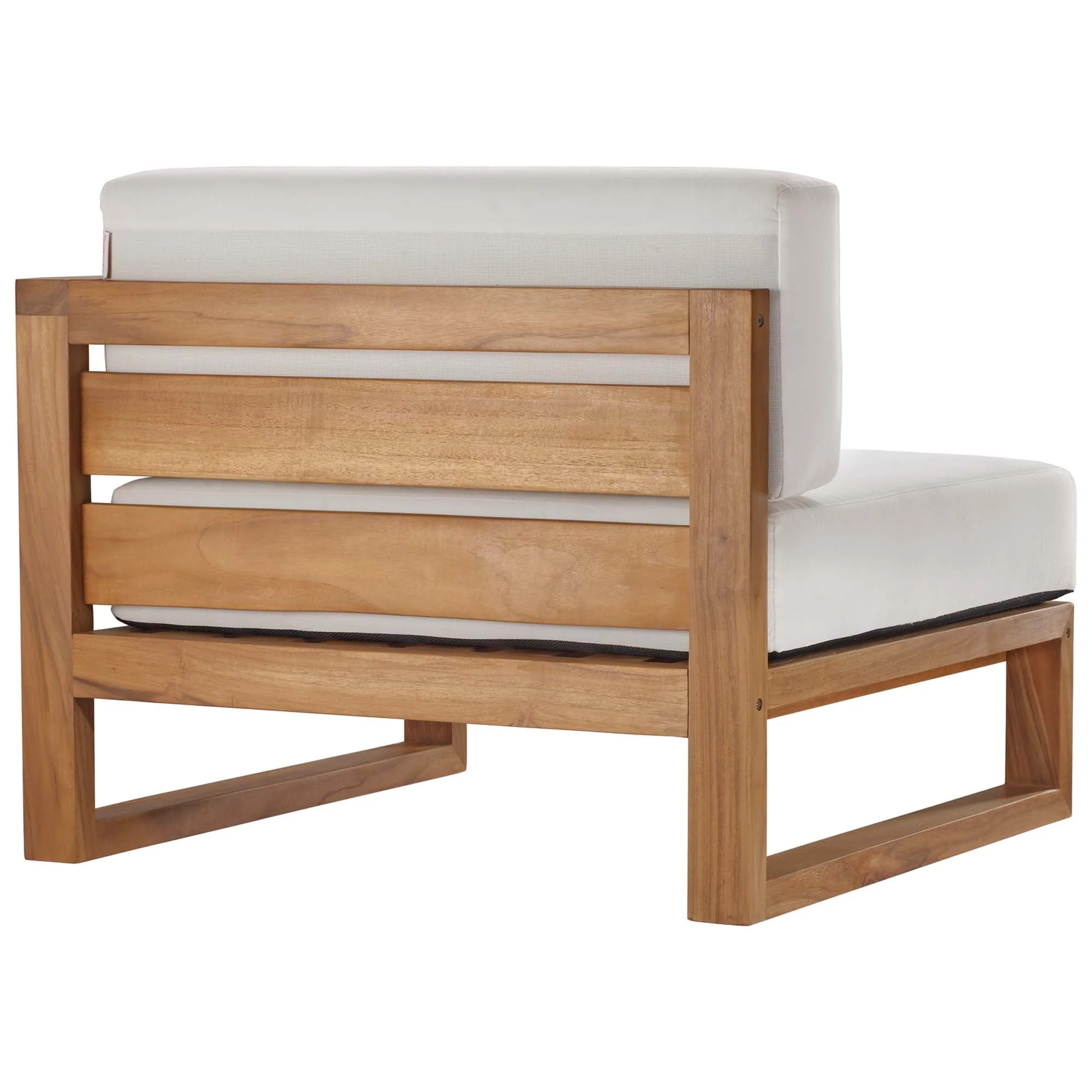 Upland 5-Piece Outdoor Patio Teak Wood Sectional Sofa Set in Natural White - Image 16