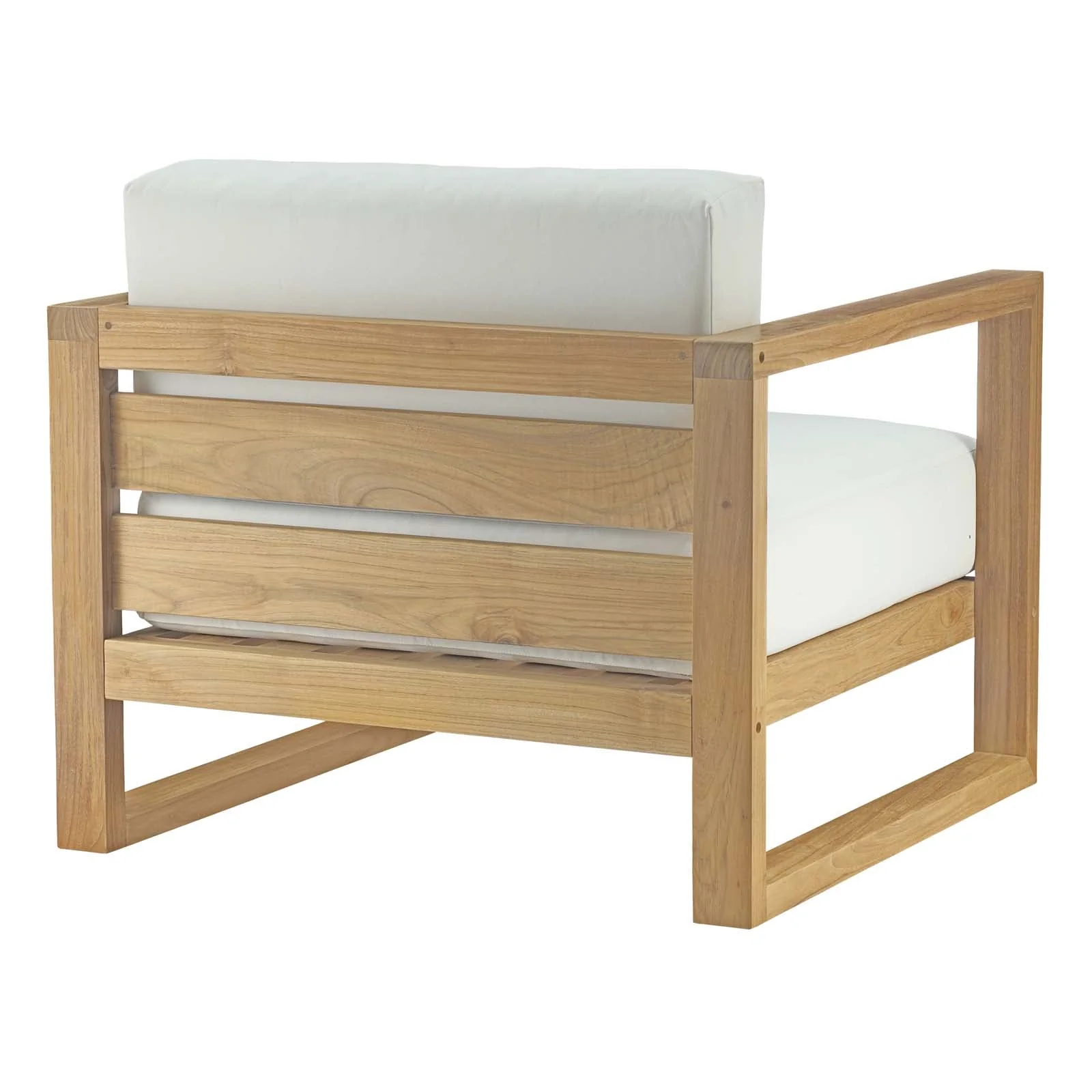 Upland Outdoor Patio Teak Armchair in Natural White - Image 4