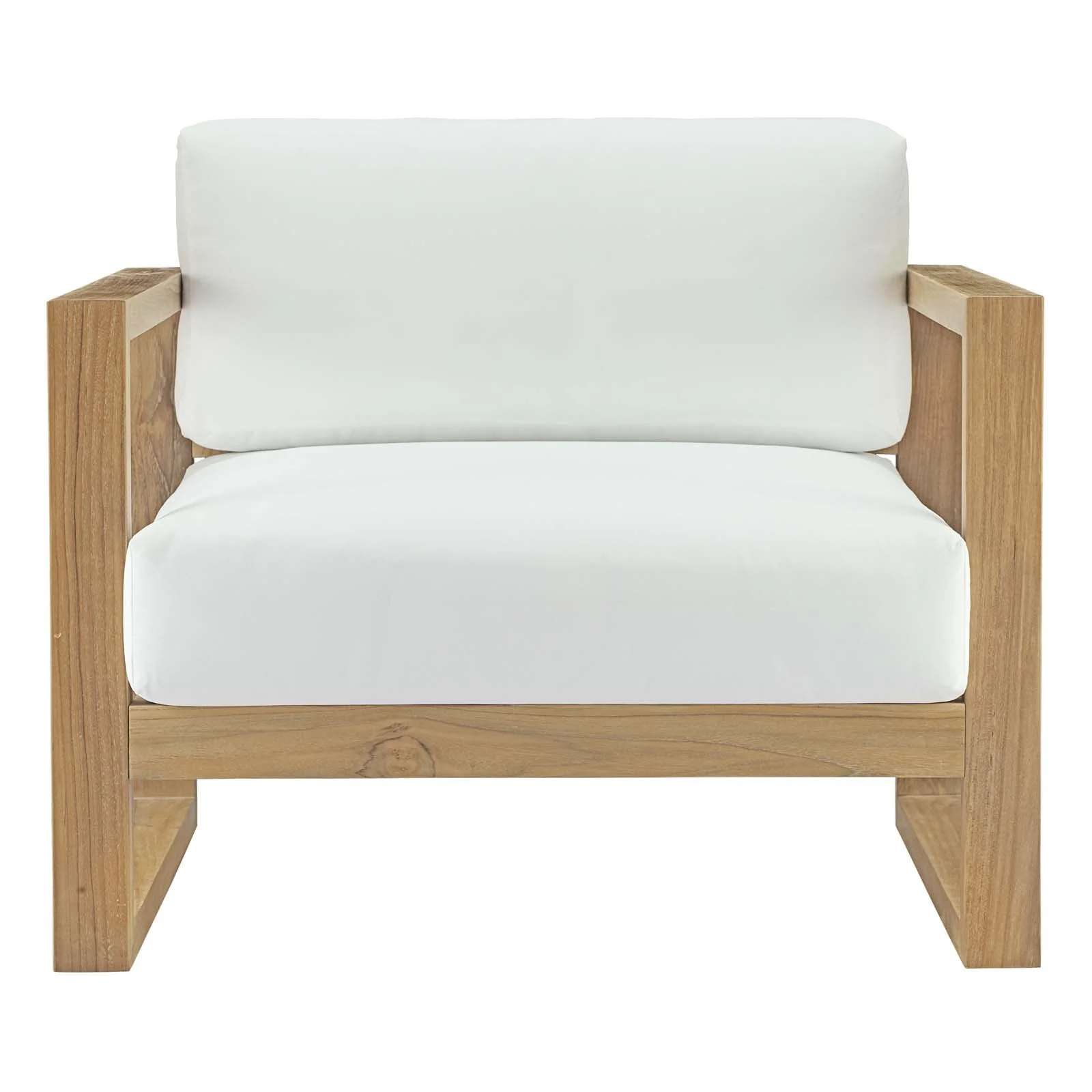 Upland Outdoor Patio Teak Armchair in Natural White - Image 5