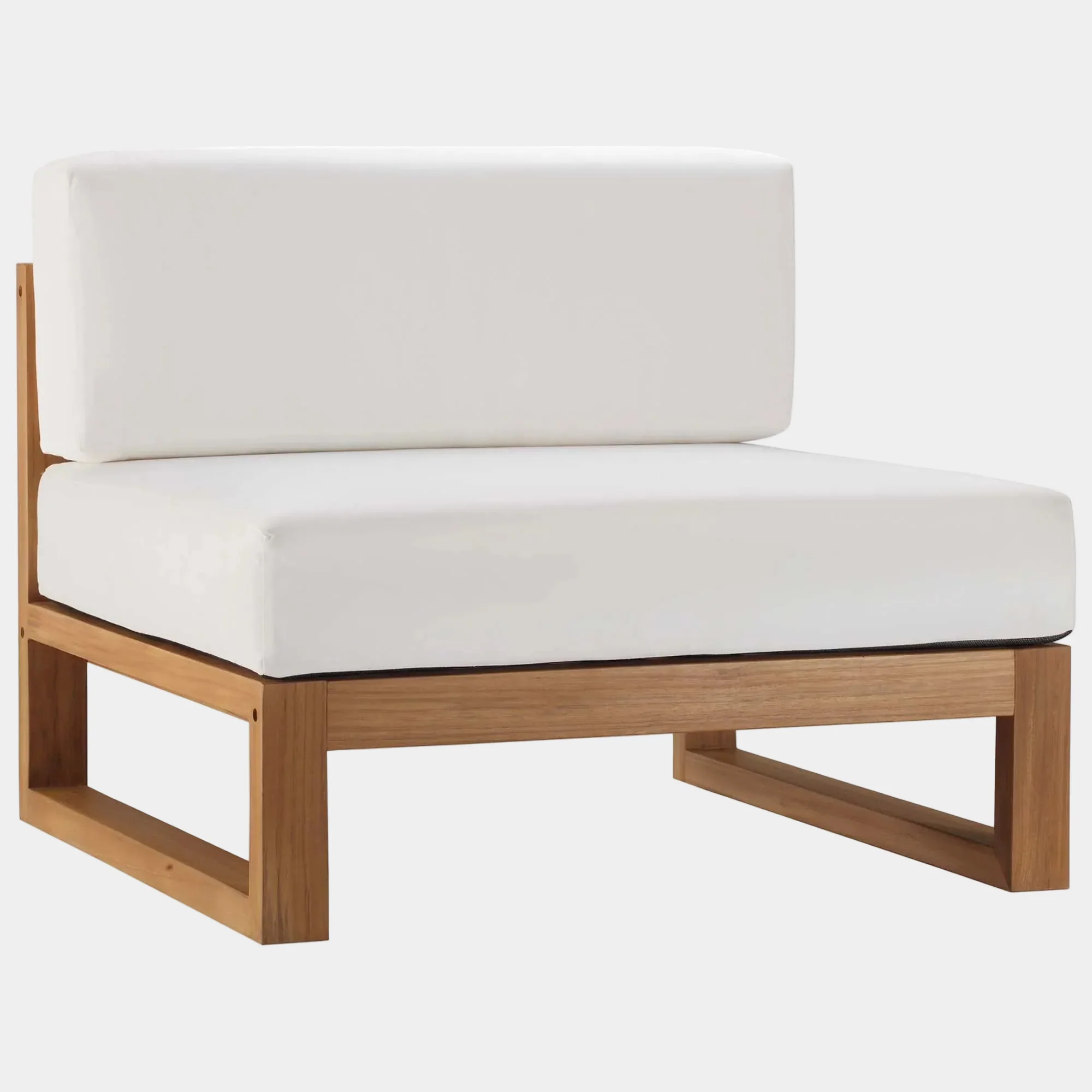 Upland Outdoor Patio Teak Wood Armless Chair