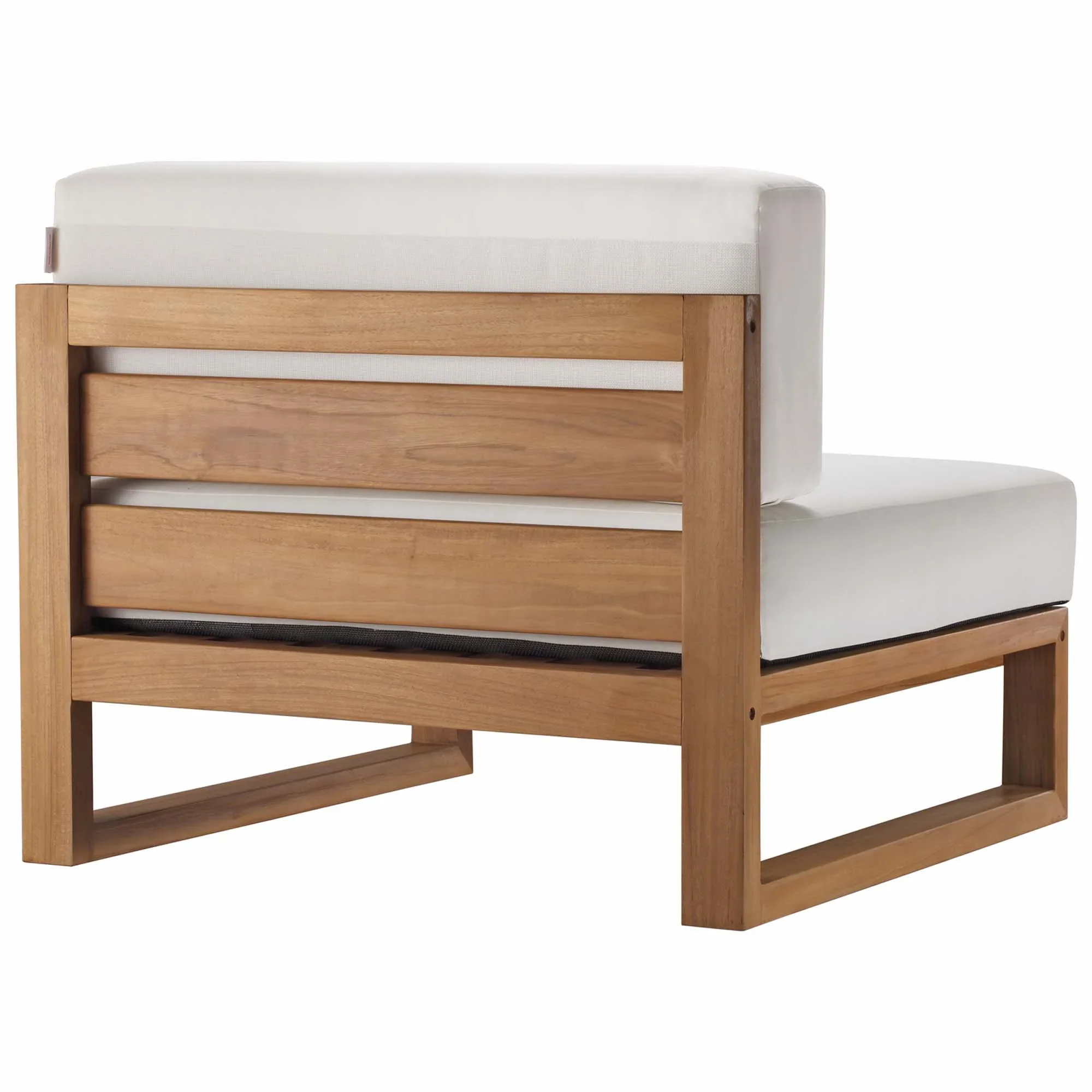 Upland Outdoor Patio Teak Wood Armless Chair - Image 5