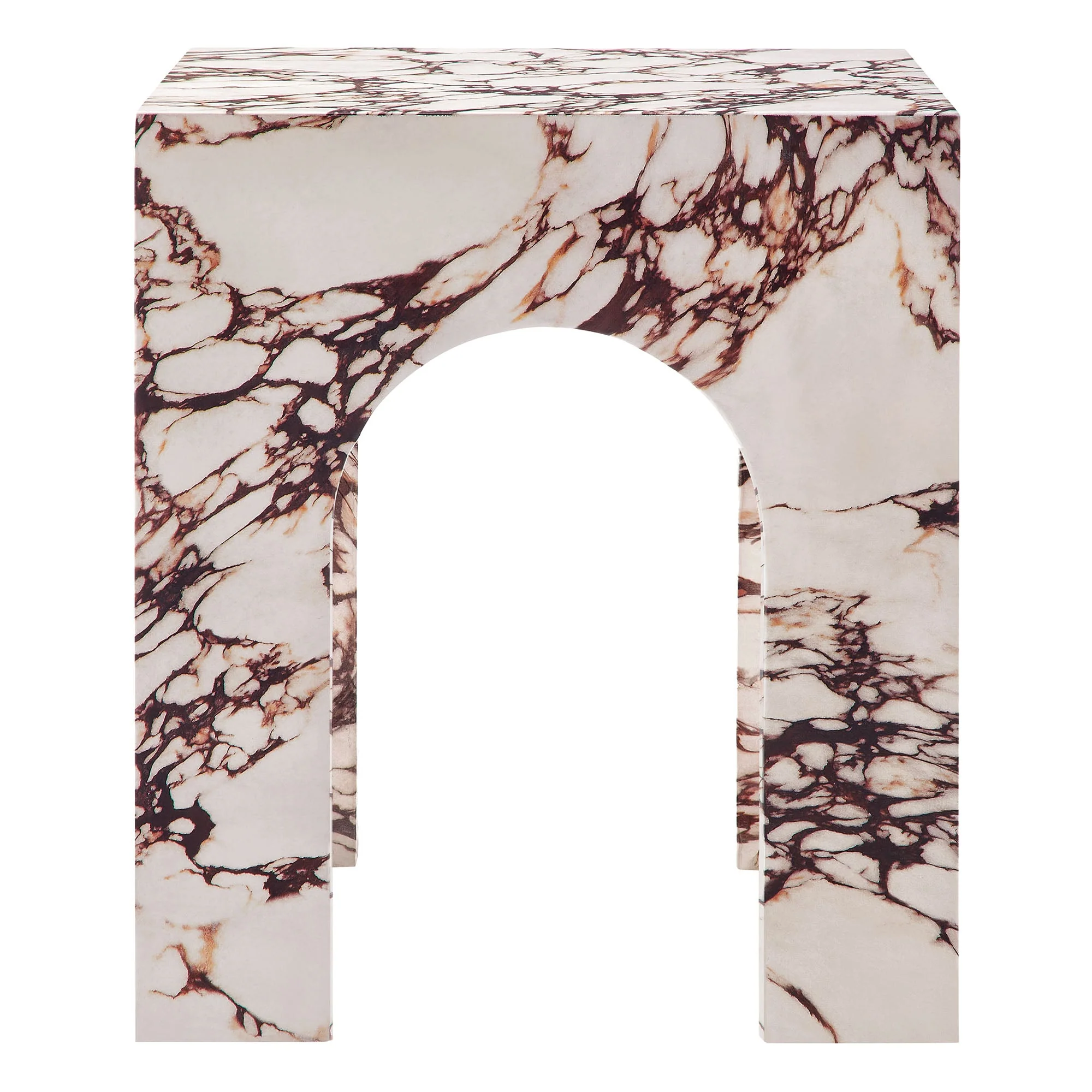 Valen Square Indoor - Outdoor Patio Arched Concrete Side Table - Image 16