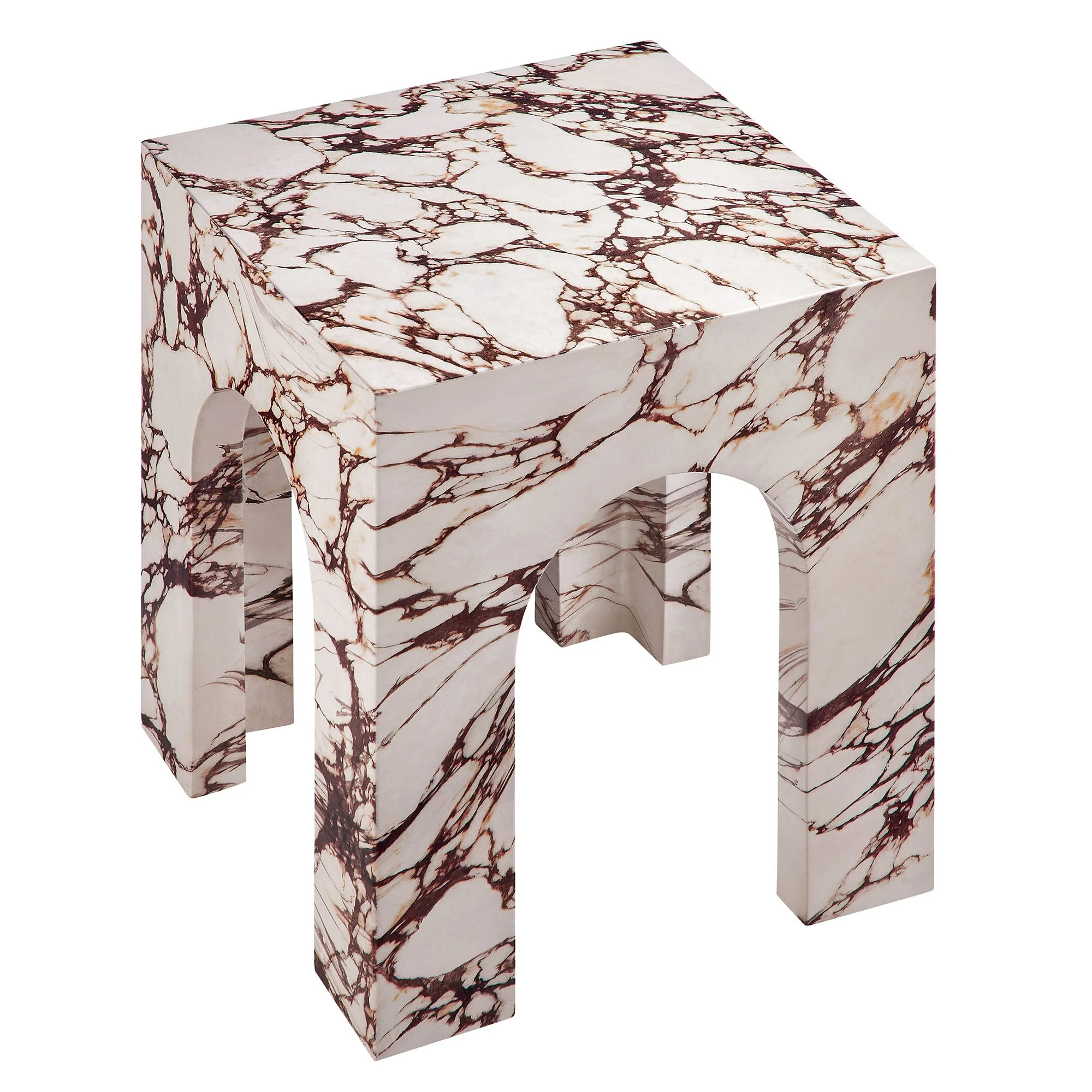 Valen Square Indoor - Outdoor Patio Arched Concrete Side Table - Image 17
