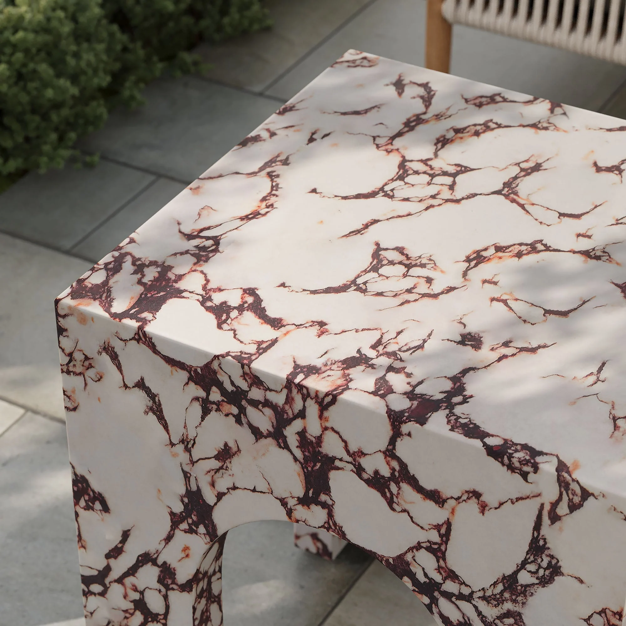 Valen Square Indoor - Outdoor Patio Arched Concrete Side Table - Image 21
