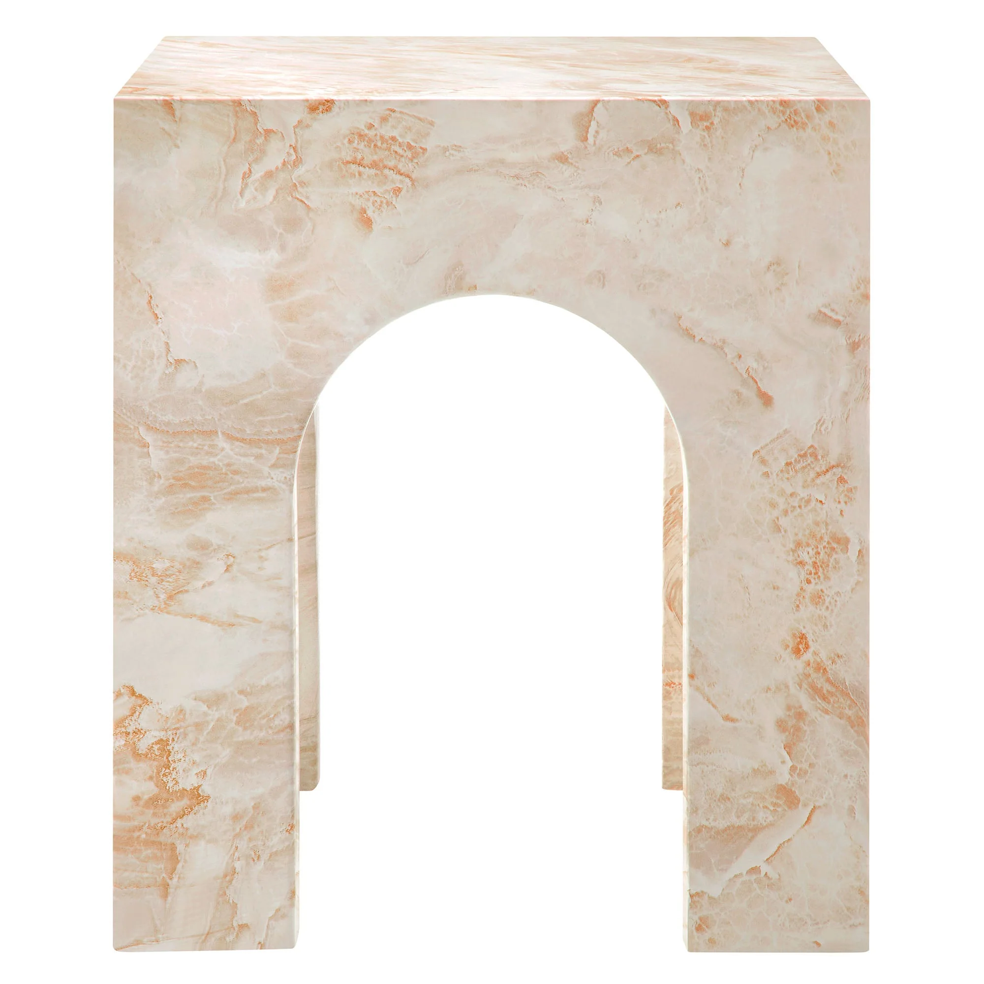 Valen Square Indoor - Outdoor Patio Arched Concrete Side Table - Image 4