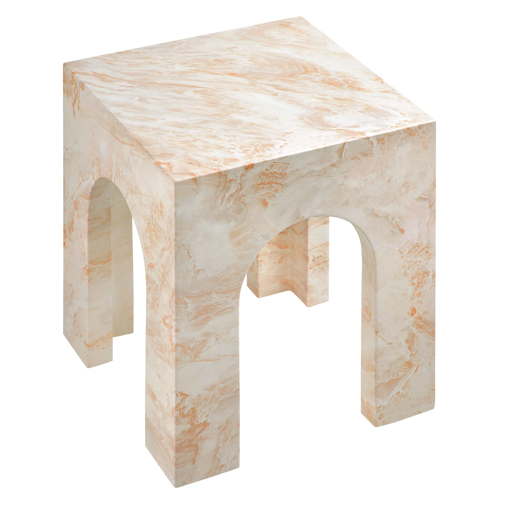Valen Square Indoor - Outdoor Patio Arched Concrete Side Table - Image 5