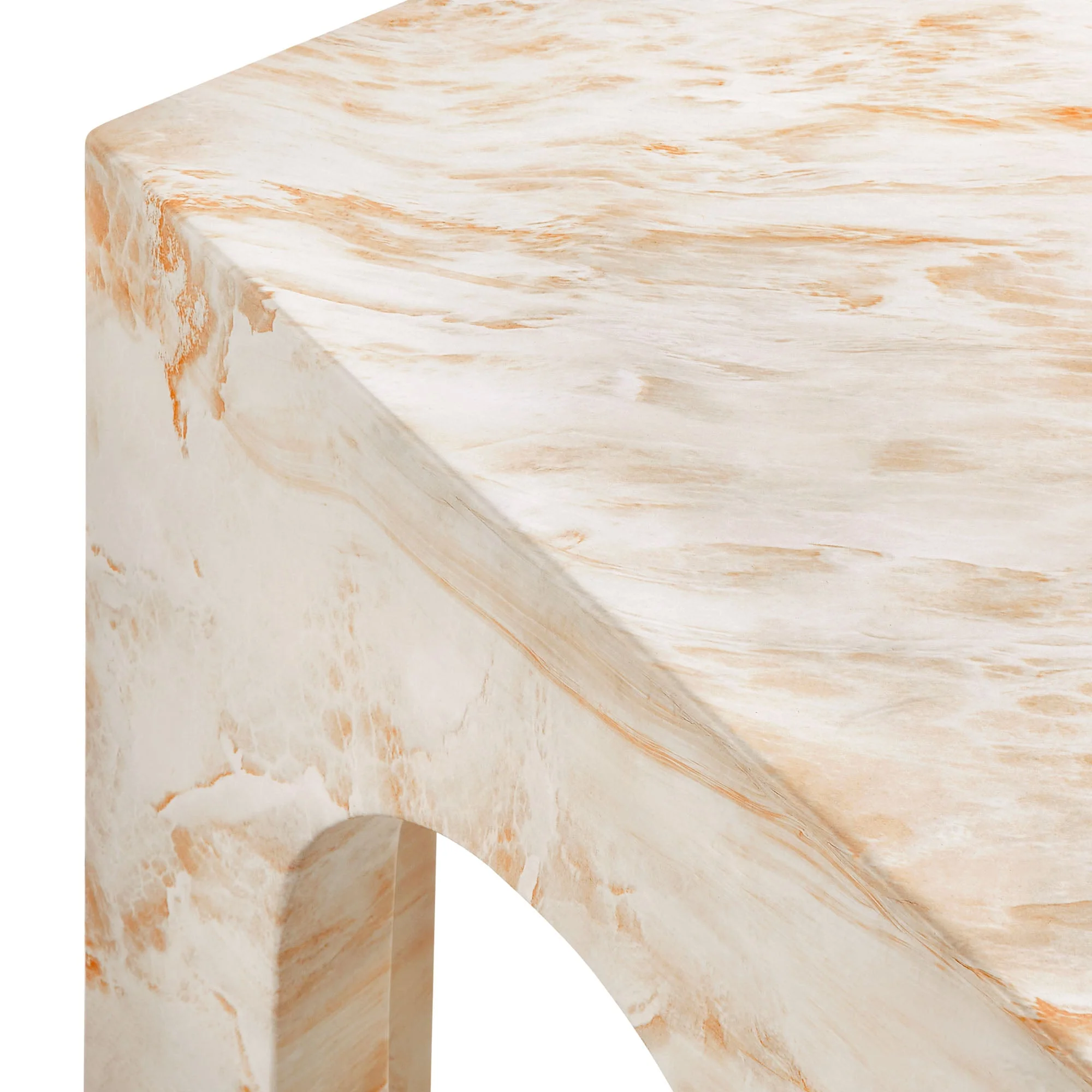 Valen Square Indoor - Outdoor Patio Arched Concrete Side Table - Image 6