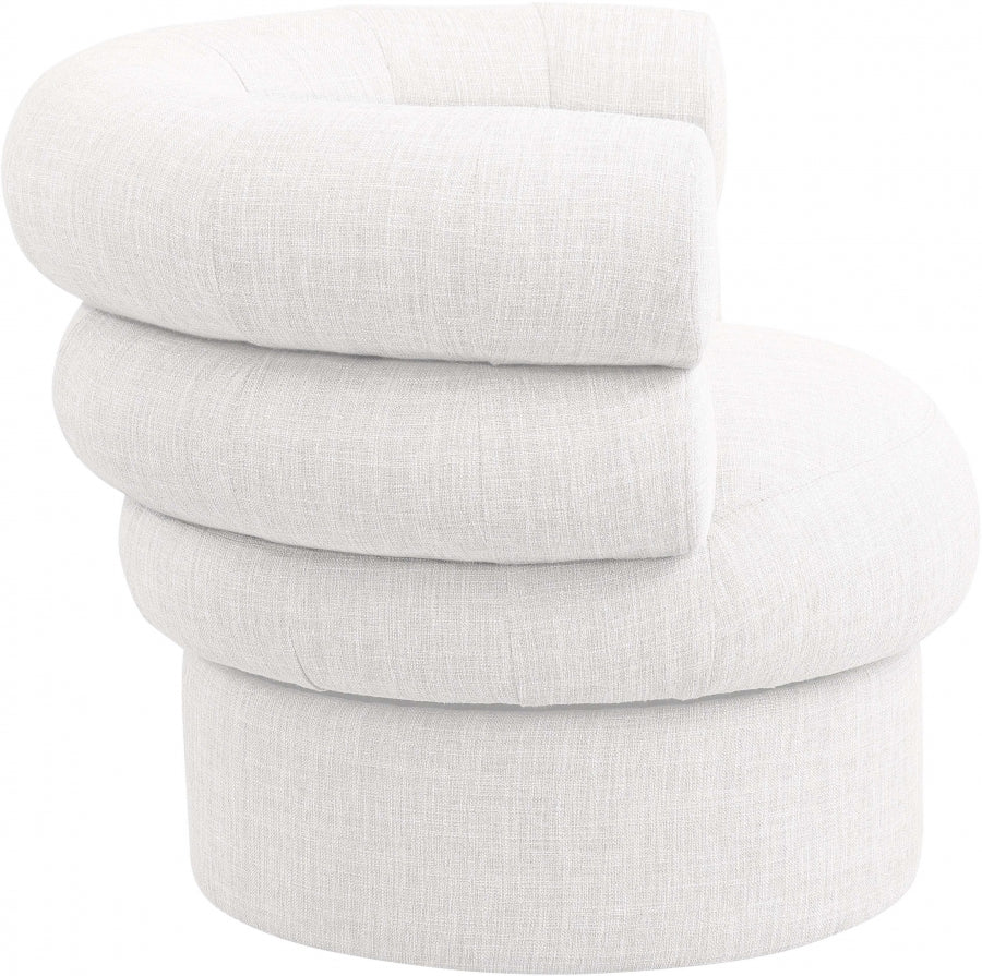 Valentina Linen Textured Fabric Upholstered Swivel Accent Chair - Image 15