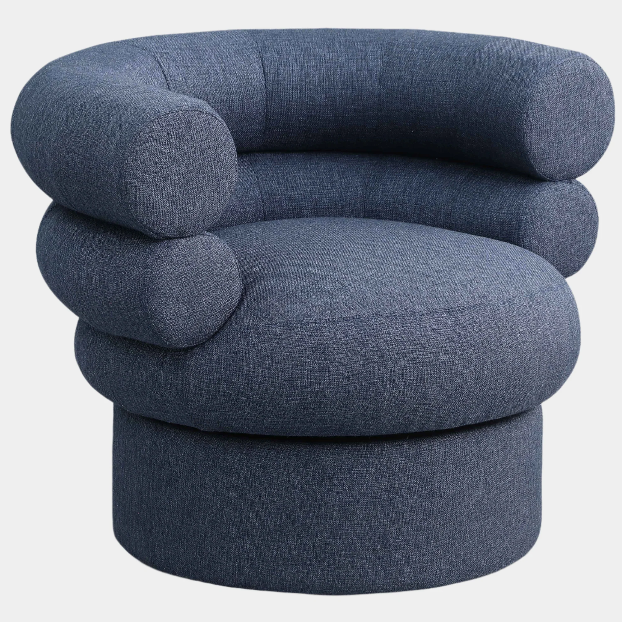 Valentina Linen Textured Fabric Upholstered Swivel Accent Chair - Image 20