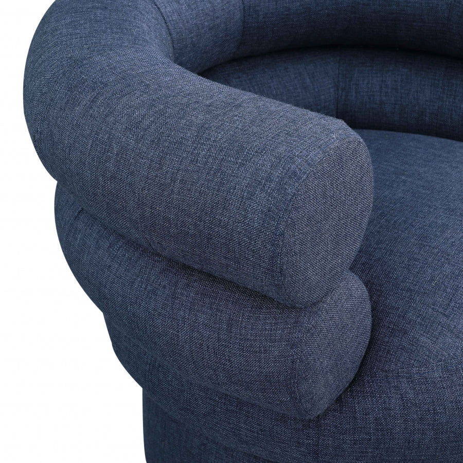 Valentina Linen Textured Fabric Upholstered Swivel Accent Chair - Image 27