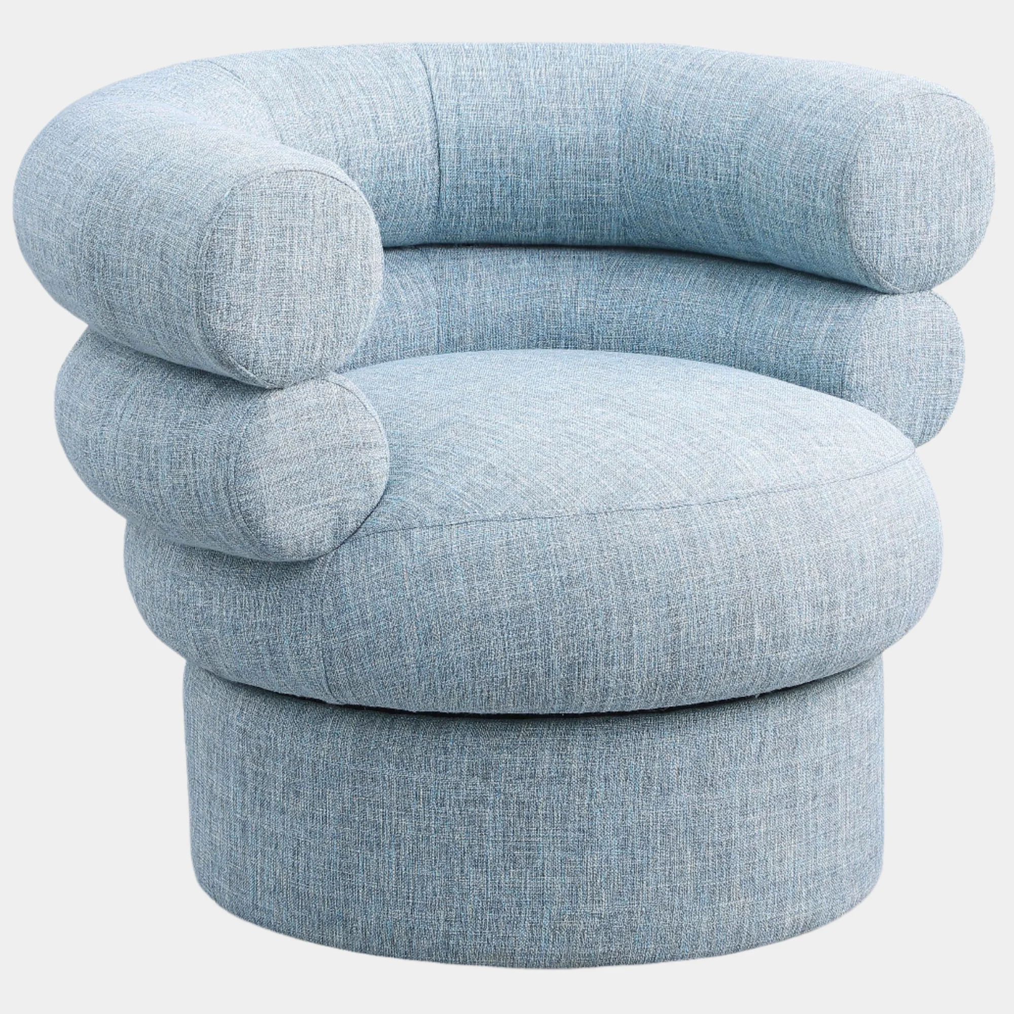 Valentina Linen Textured Fabric Upholstered Swivel Accent Chair - Image 29