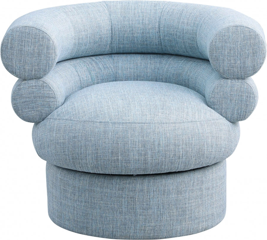 Valentina Linen Textured Fabric Upholstered Swivel Accent Chair - Image 34