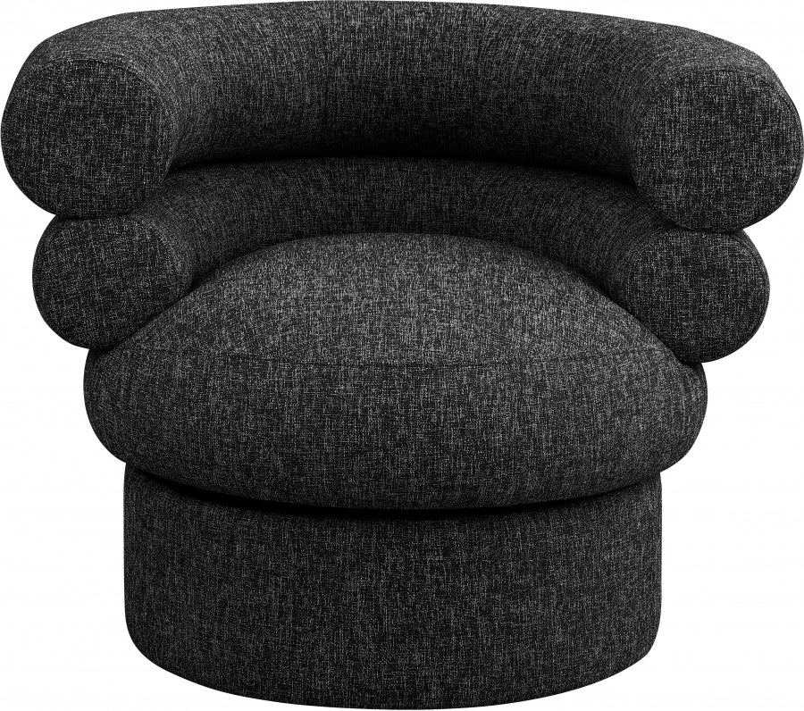 Valentina Linen Textured Fabric Upholstered Swivel Accent Chair - Image 4